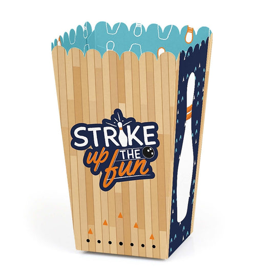 Strike Up the Fun - Bowling - Birthday Party or Baby Shower Favor Popcorn Treat Boxes - Set of 12