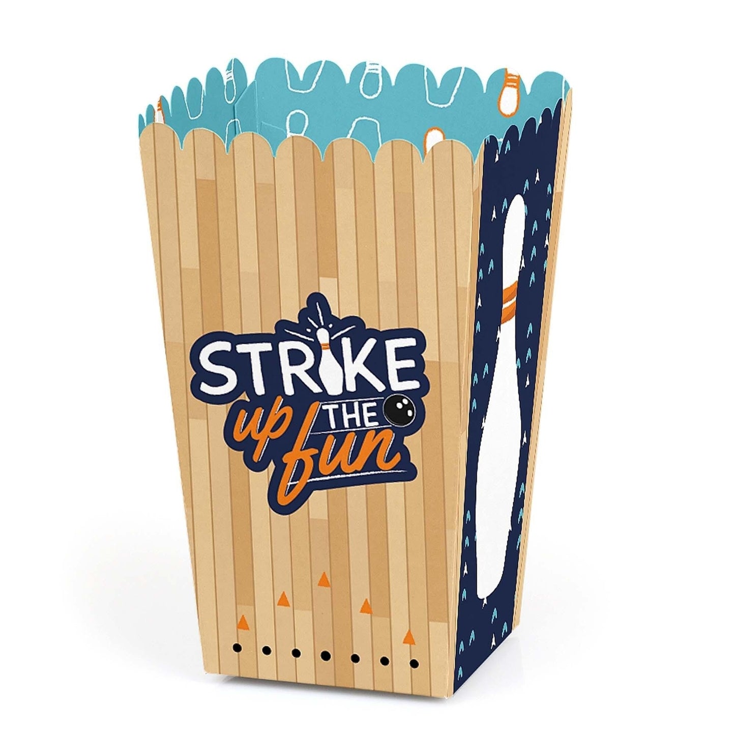 Strike Up the Fun - Bowling - Birthday Party or Baby Shower Favor Popcorn Treat Boxes - Set of 12