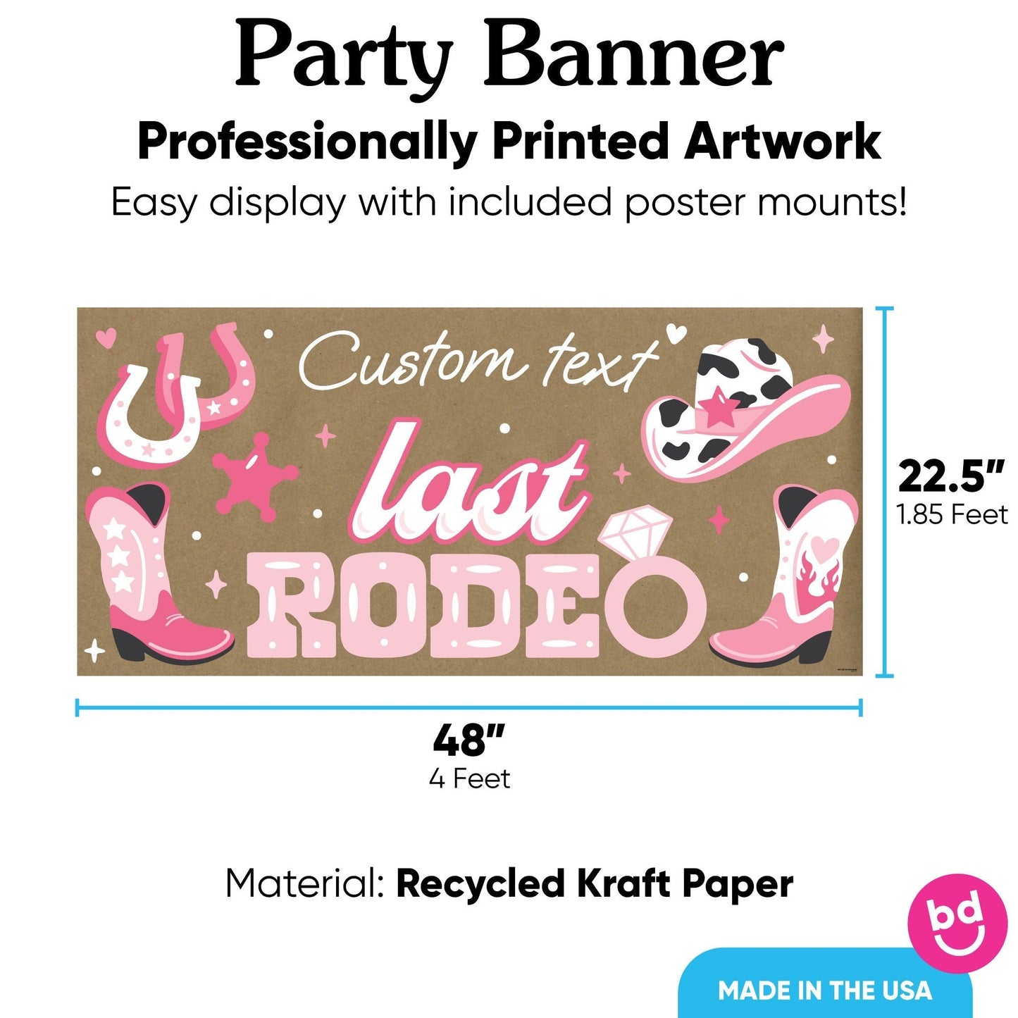 Custom Text Last Rodeo Kraft Banner