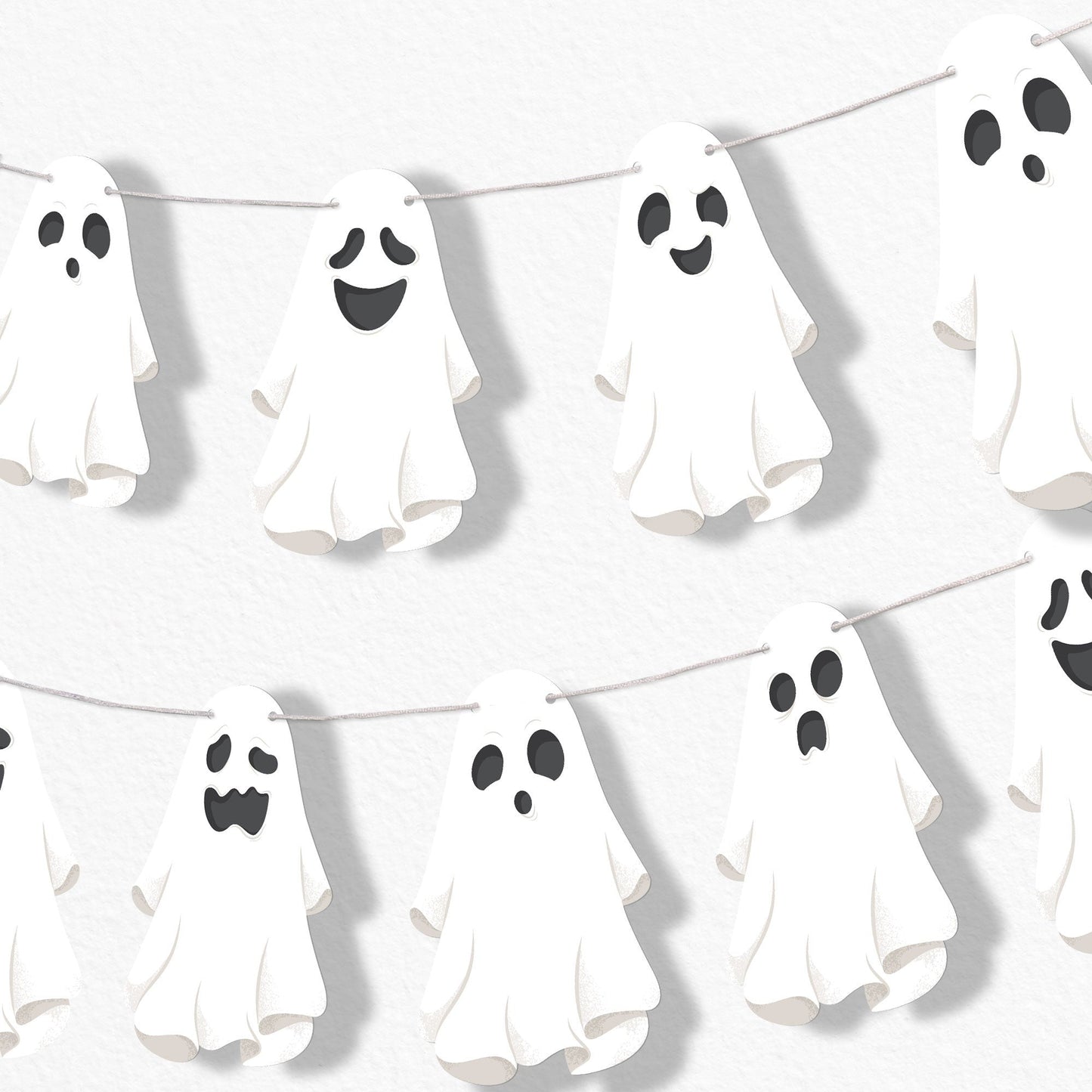Spooky Ghost Garland Banner - 15 Pc