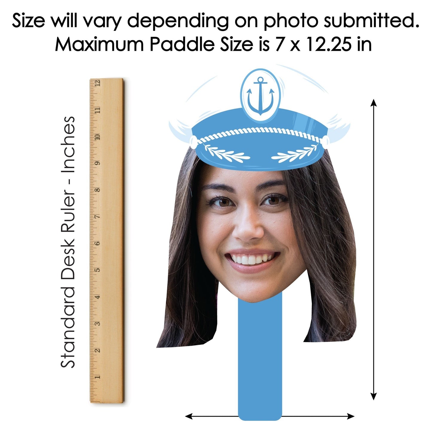 Custom Face Paddles - Nautical Captain Hat - 6 Pc
