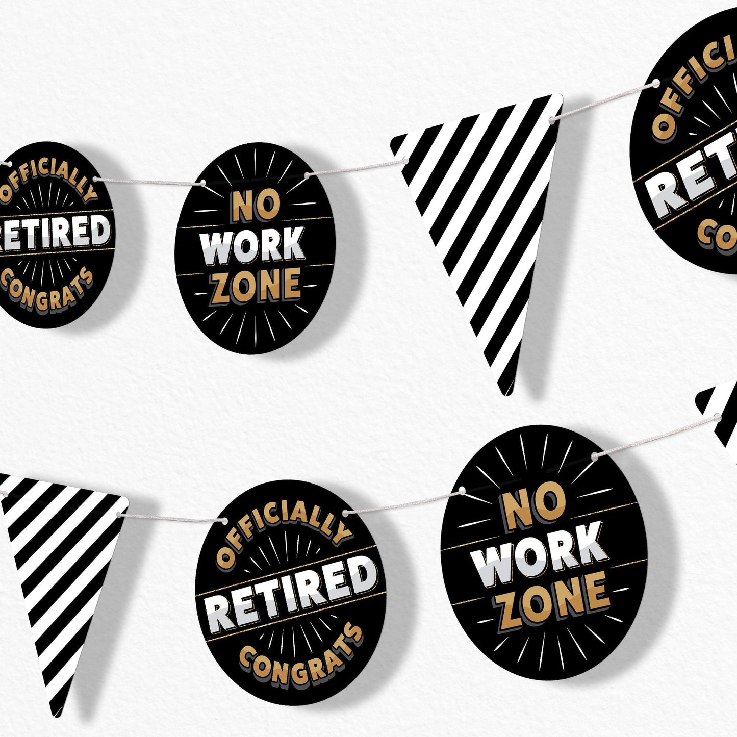 Happy Retirement Garland Banner - 15 Pc