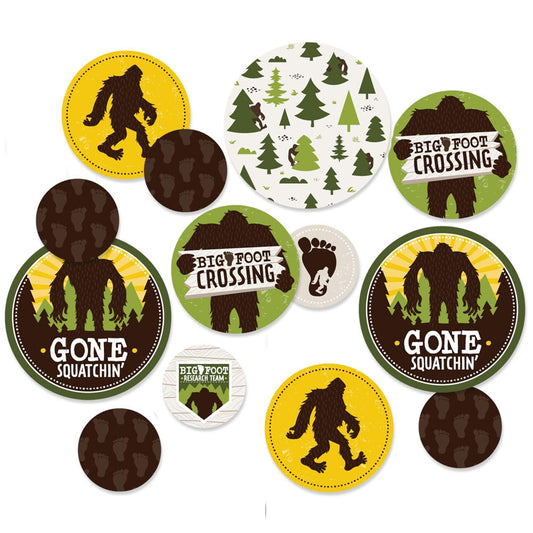 Sasquatch Crossing - Bigfoot Party or Birthday Party Giant Circle Confetti - Party Decorations - Large Confetti 27 Count