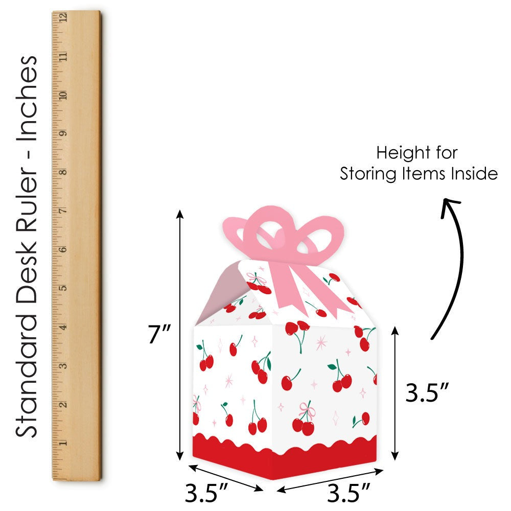 Cherry Bow Boxes - 12 Ct