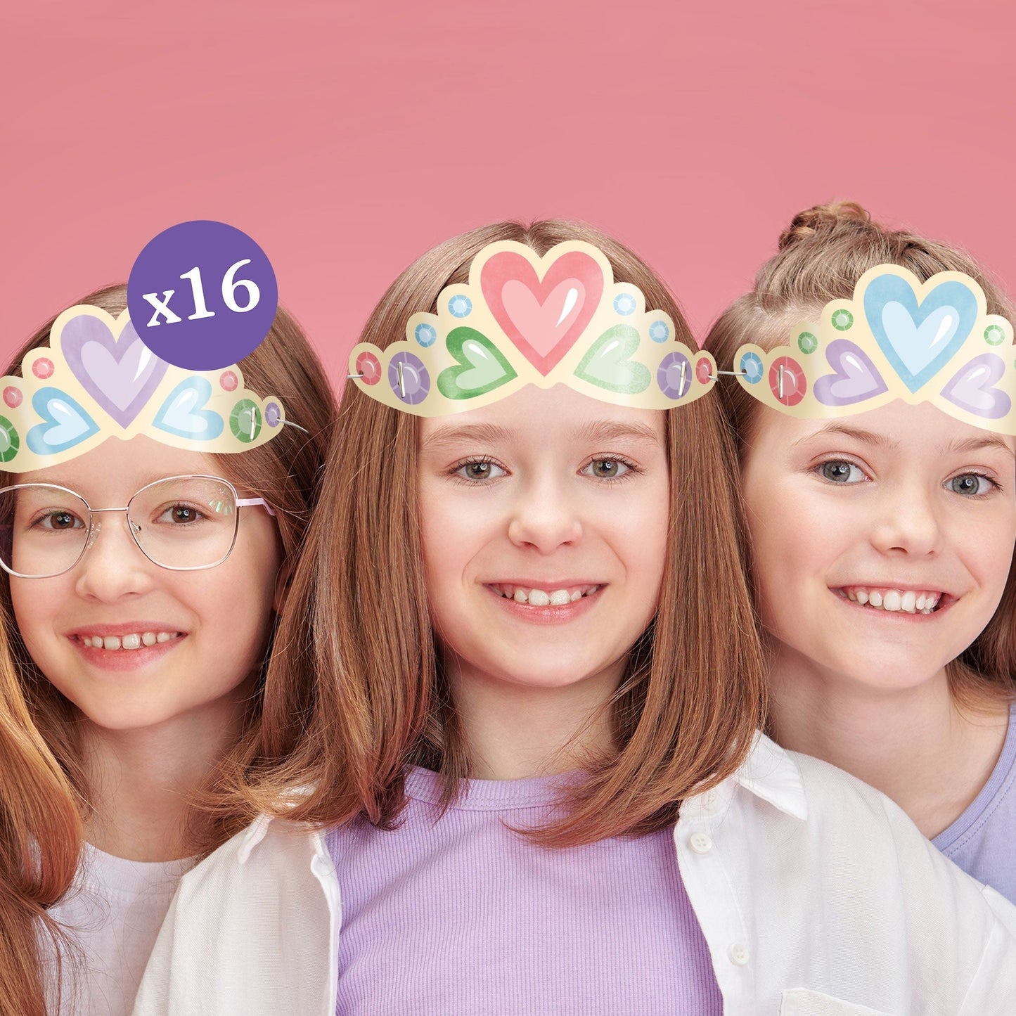 Princess Paper Crown Headbands - 16 Ct