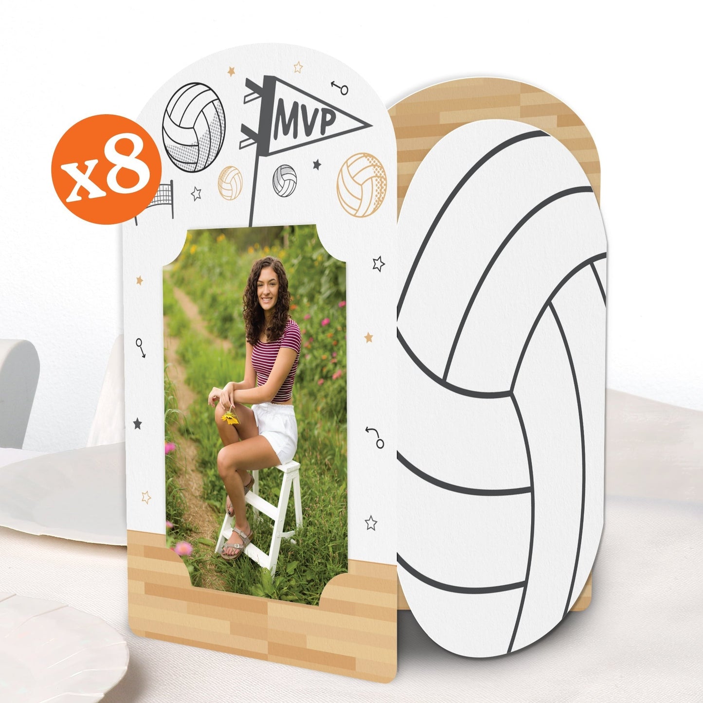 Volleyball Photo Centerpieces - 8 Ct