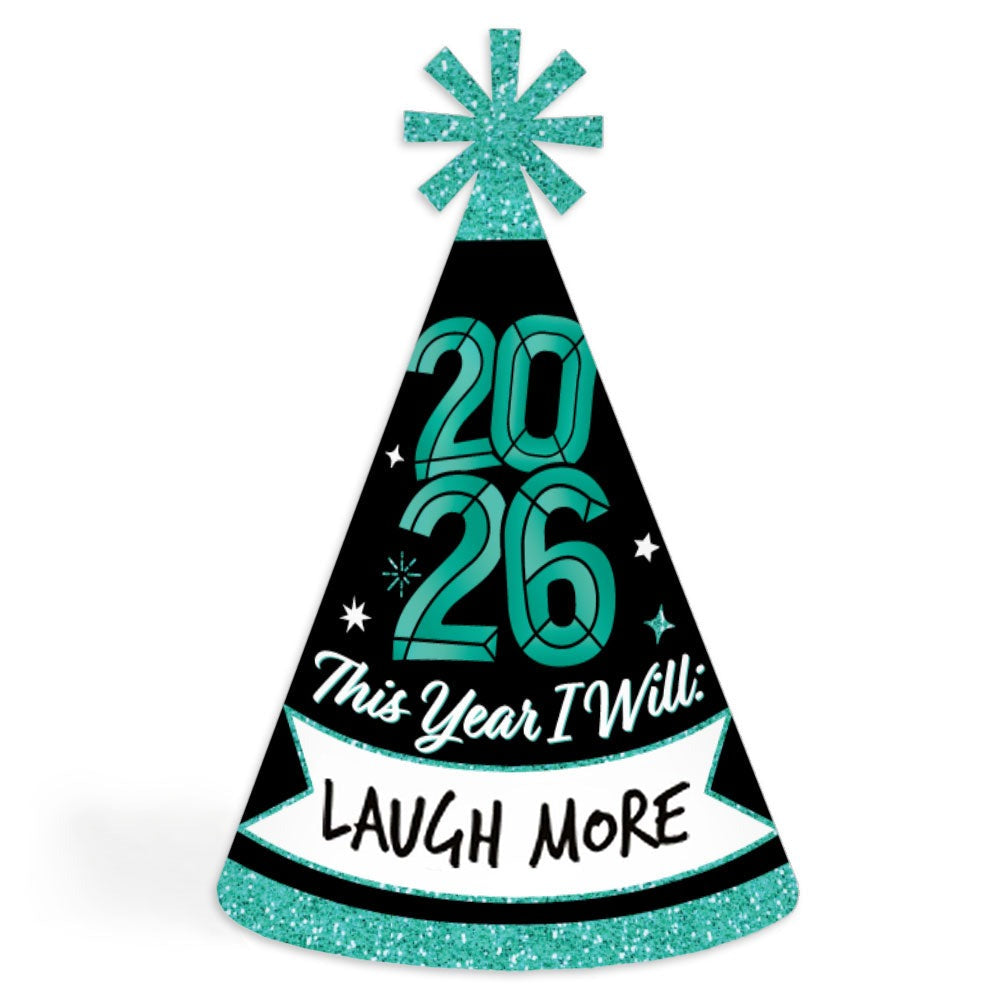 Colorful New Year Cone Hats - 8 Ct