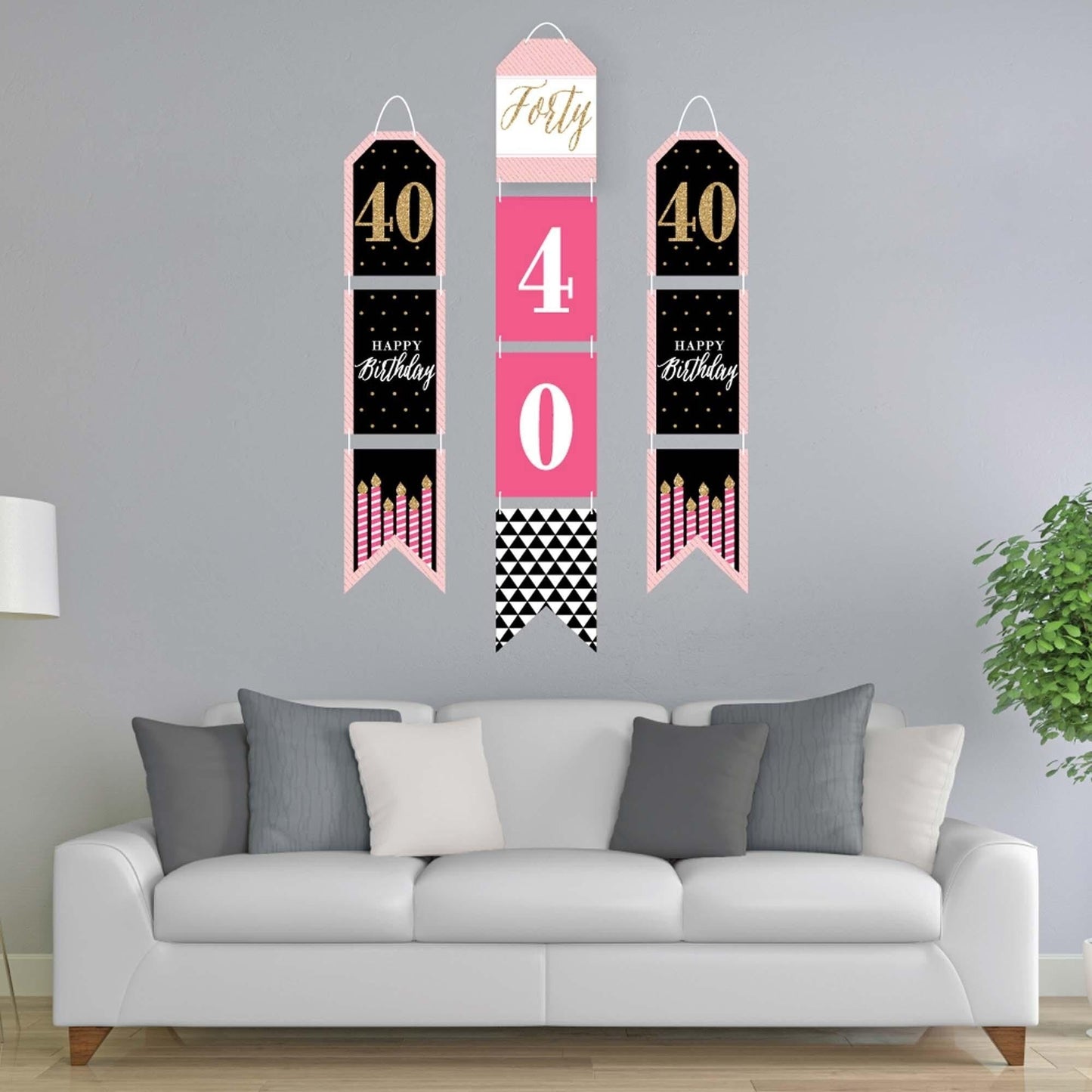 Chic 40th Birthday Indoor Door Decor