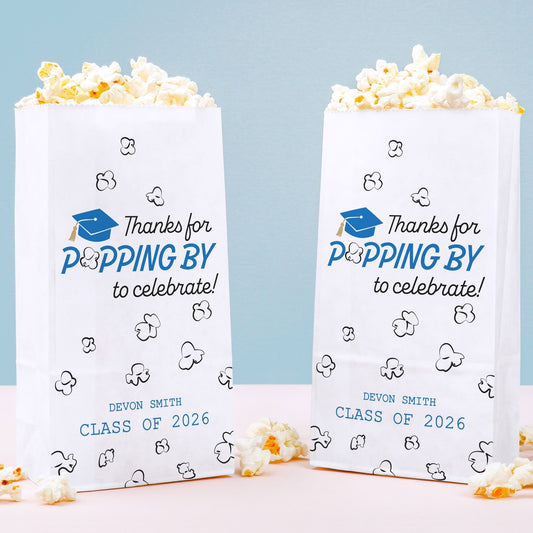 Custom Text Popcorn Bags - Blue Grad - 100 Ct