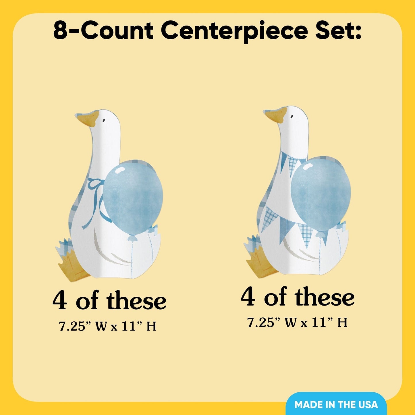 One Silly Goose Blue 3D Centerpieces - 8 Ct