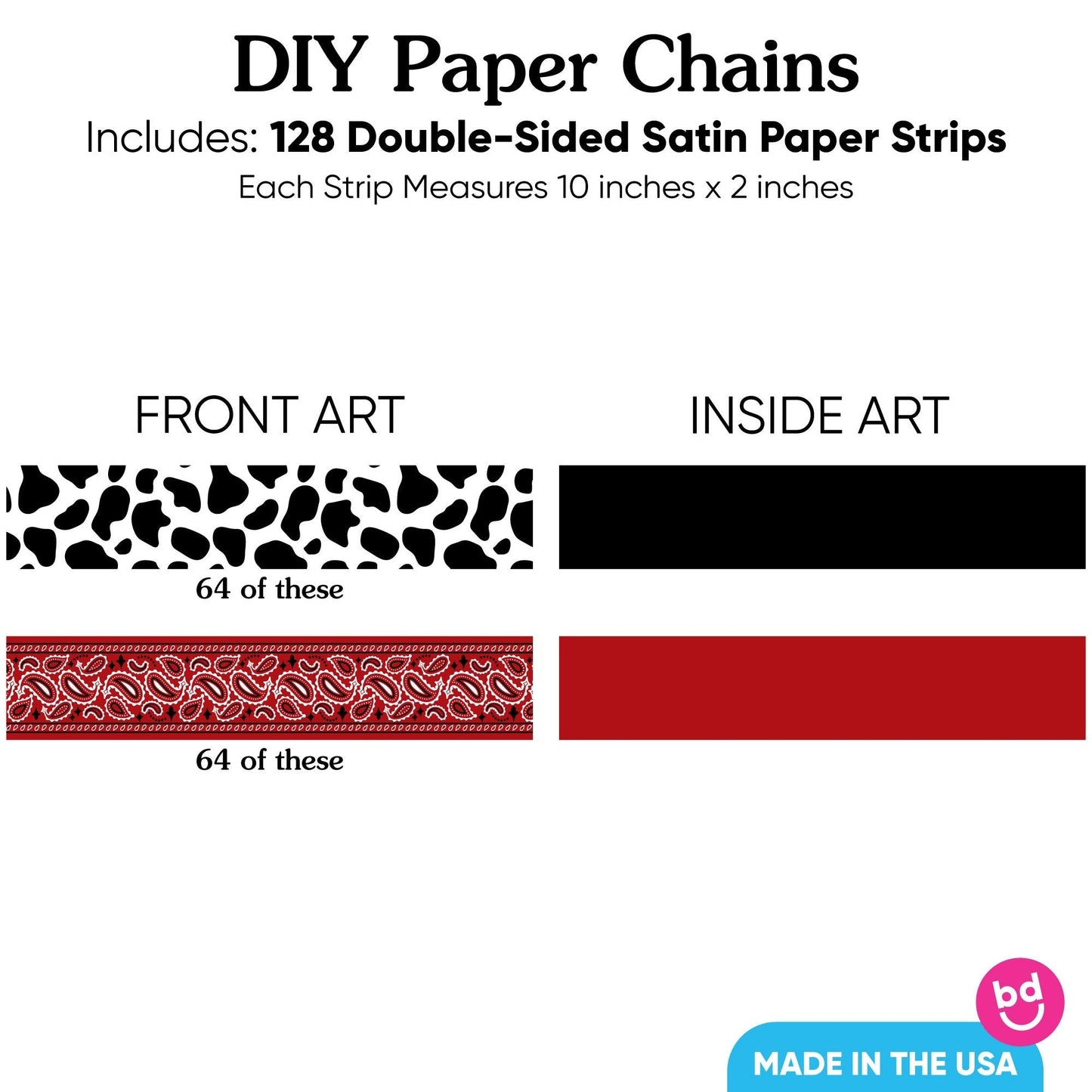 Western Hoedown DIY Paper Chains - 128 Pc