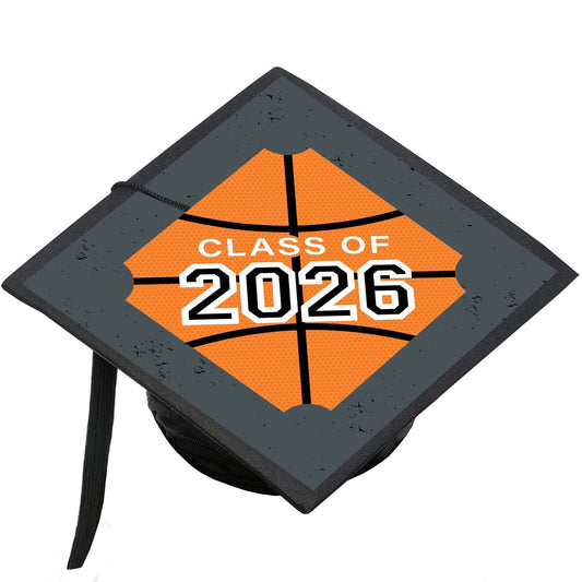 Grad Basketball - 2026 Graduation Cap Decorations Kit - Grad Cap Cover