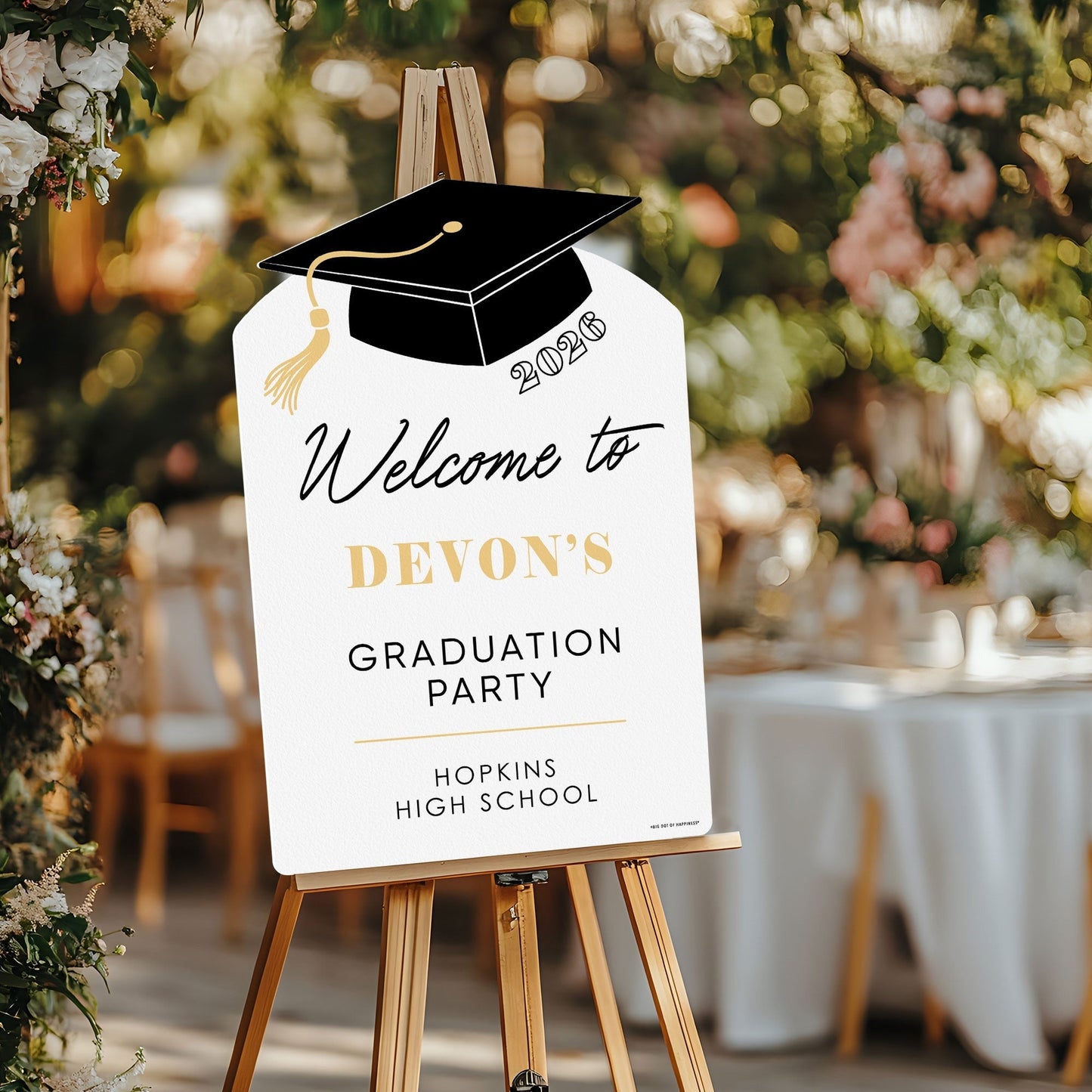 Custom Text Tassel Gold Welcome Sign