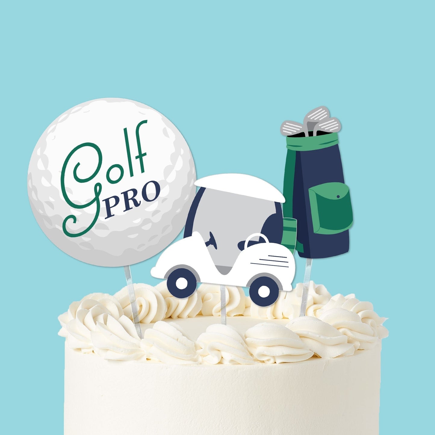 Golf Cake Topper - 3 Pc