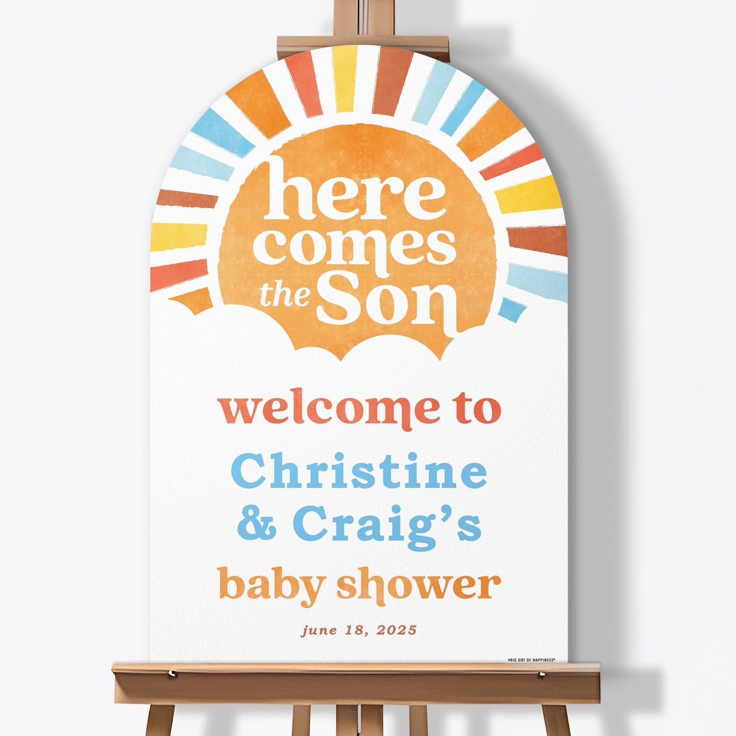 Personalized Text Here Comes The Son Baby Shower Welcome Sign (Select Your Size)