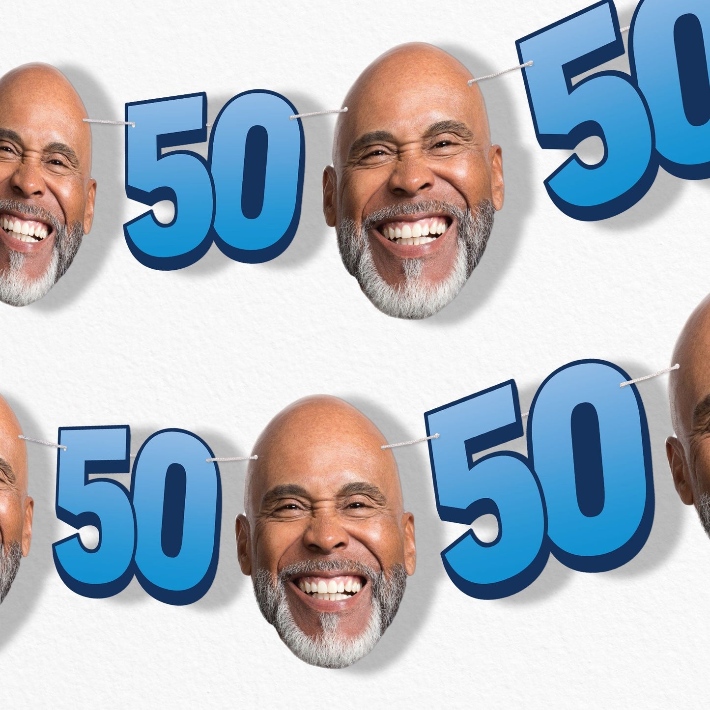 Custom Face 50th Birthday Garland Banner