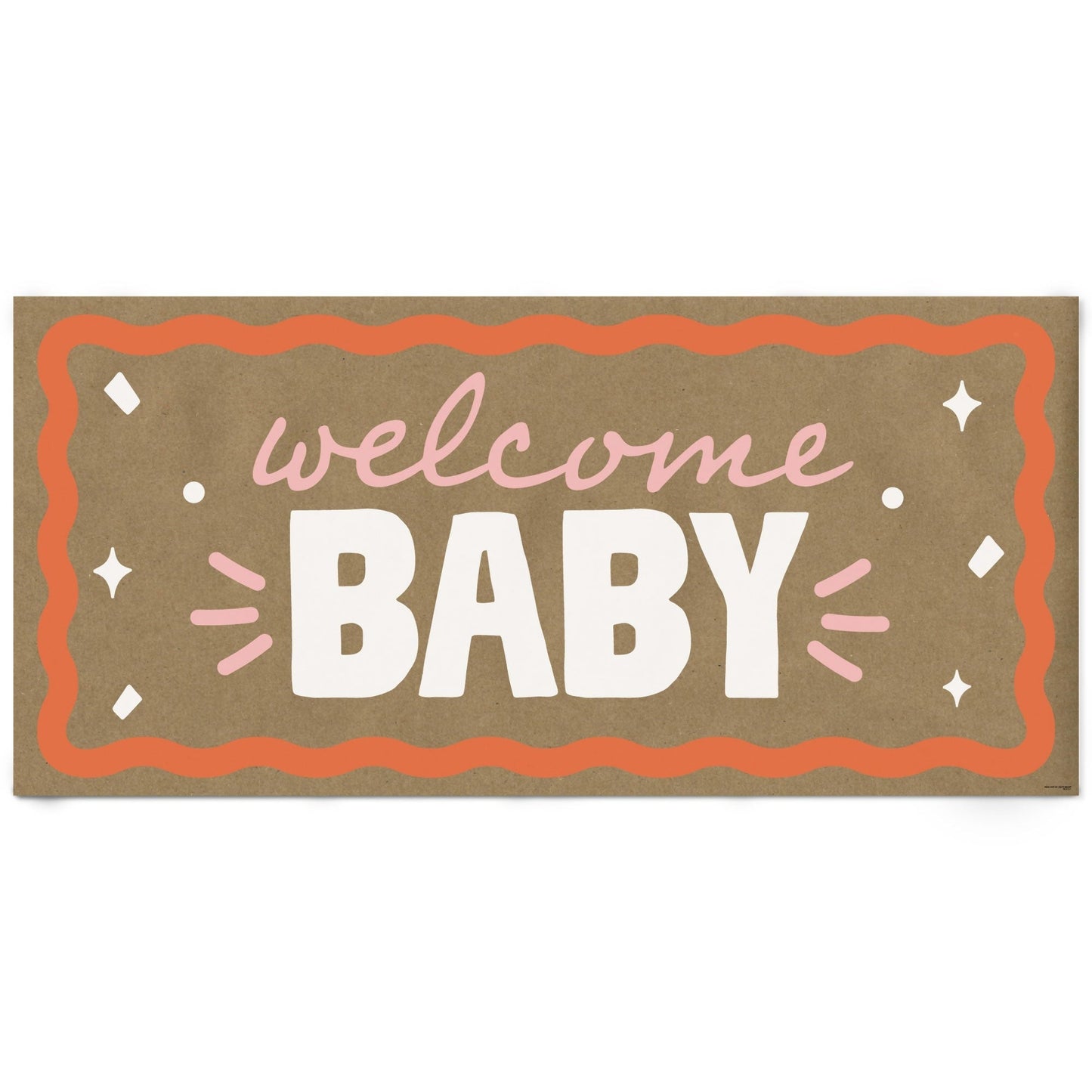 Wavy Baby Shower Kraft Banner
