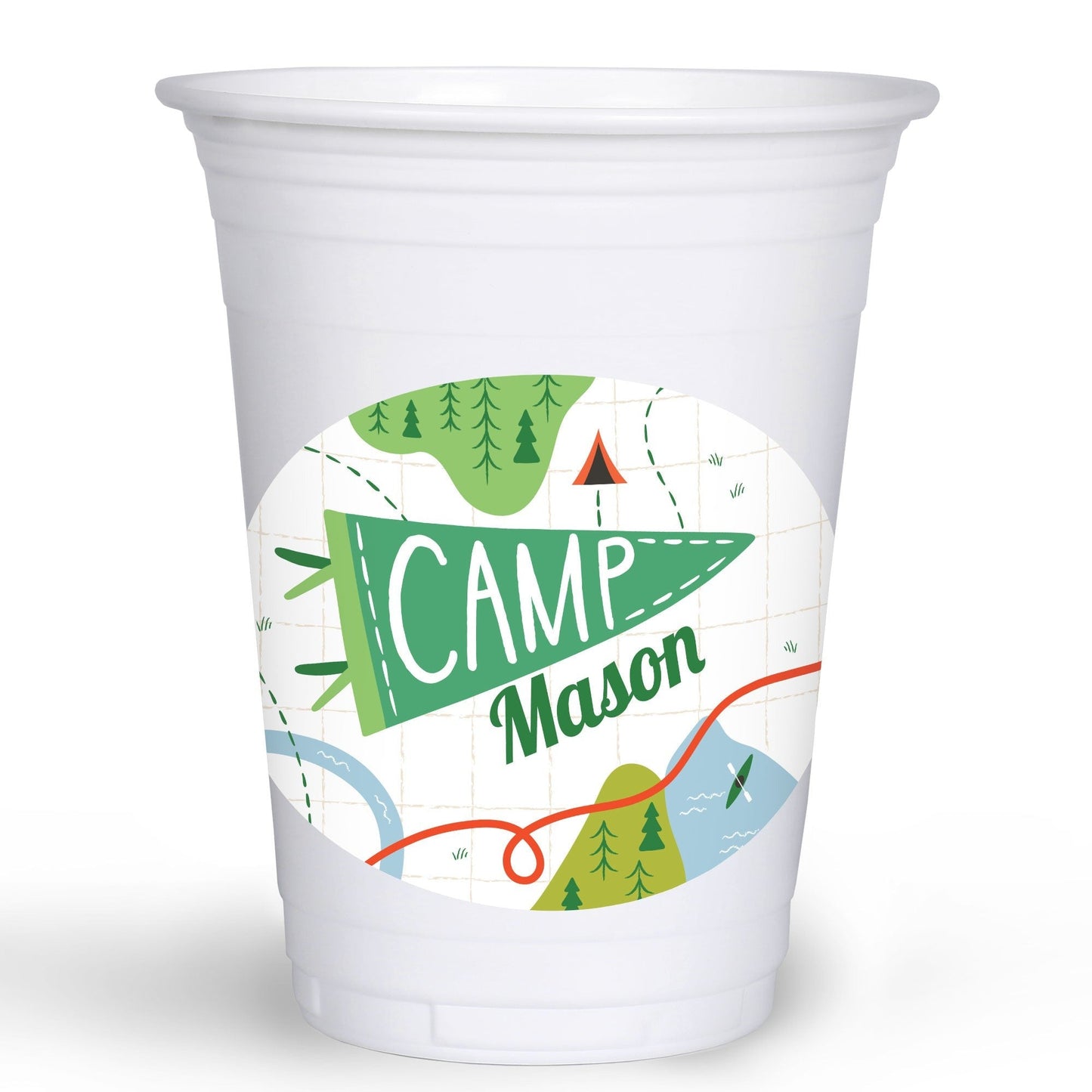 Custom Text Party Cups - Camping - 16 Ct