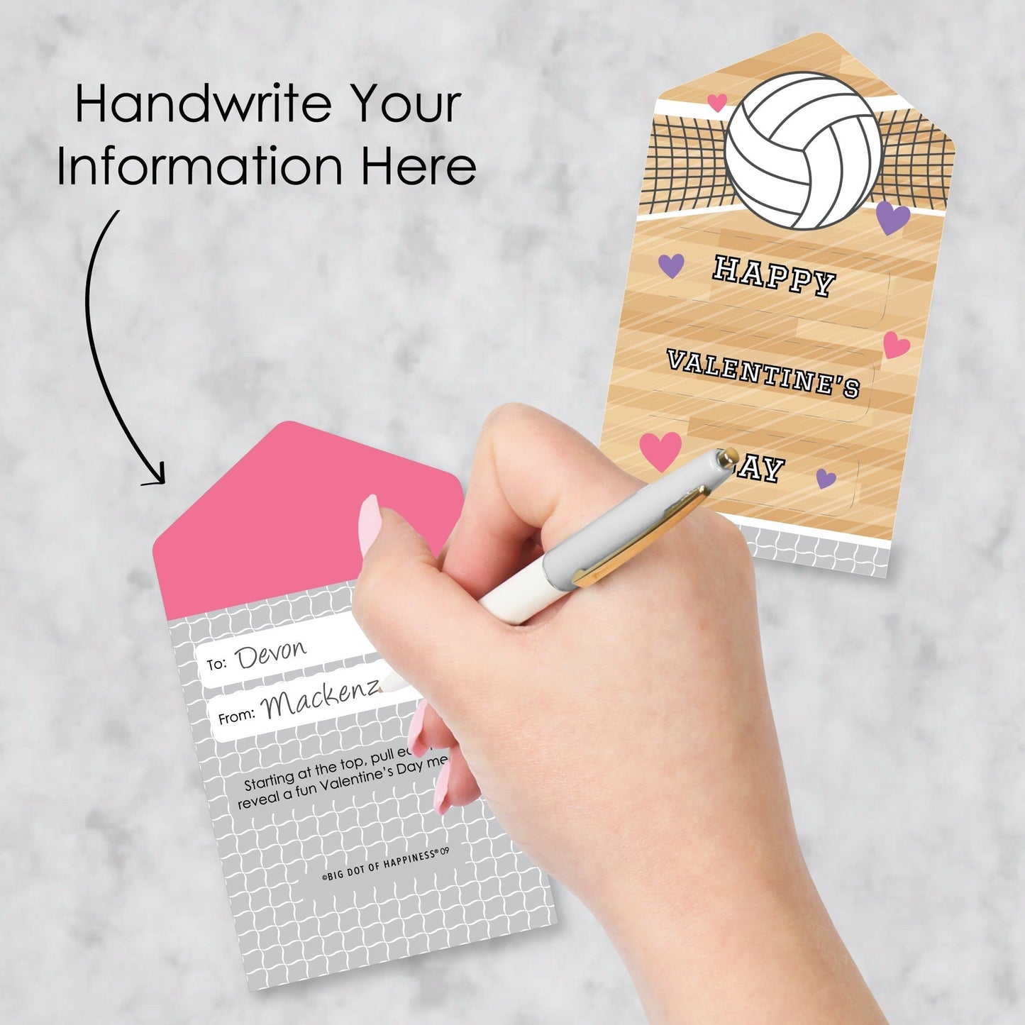 Bump, Set, Spike - Volleyball - Cards for Kids - Happy Valentine’s Day Pull Tabs - Set of 12