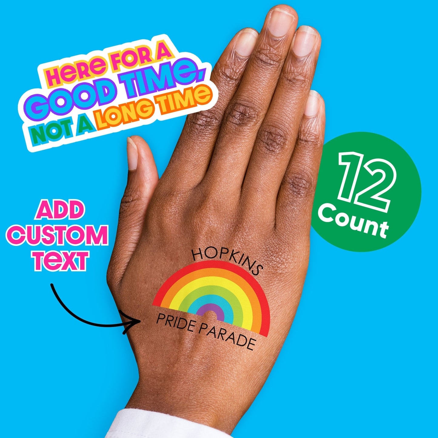 Custom Pride Temporary Tattoos - 12 Ct