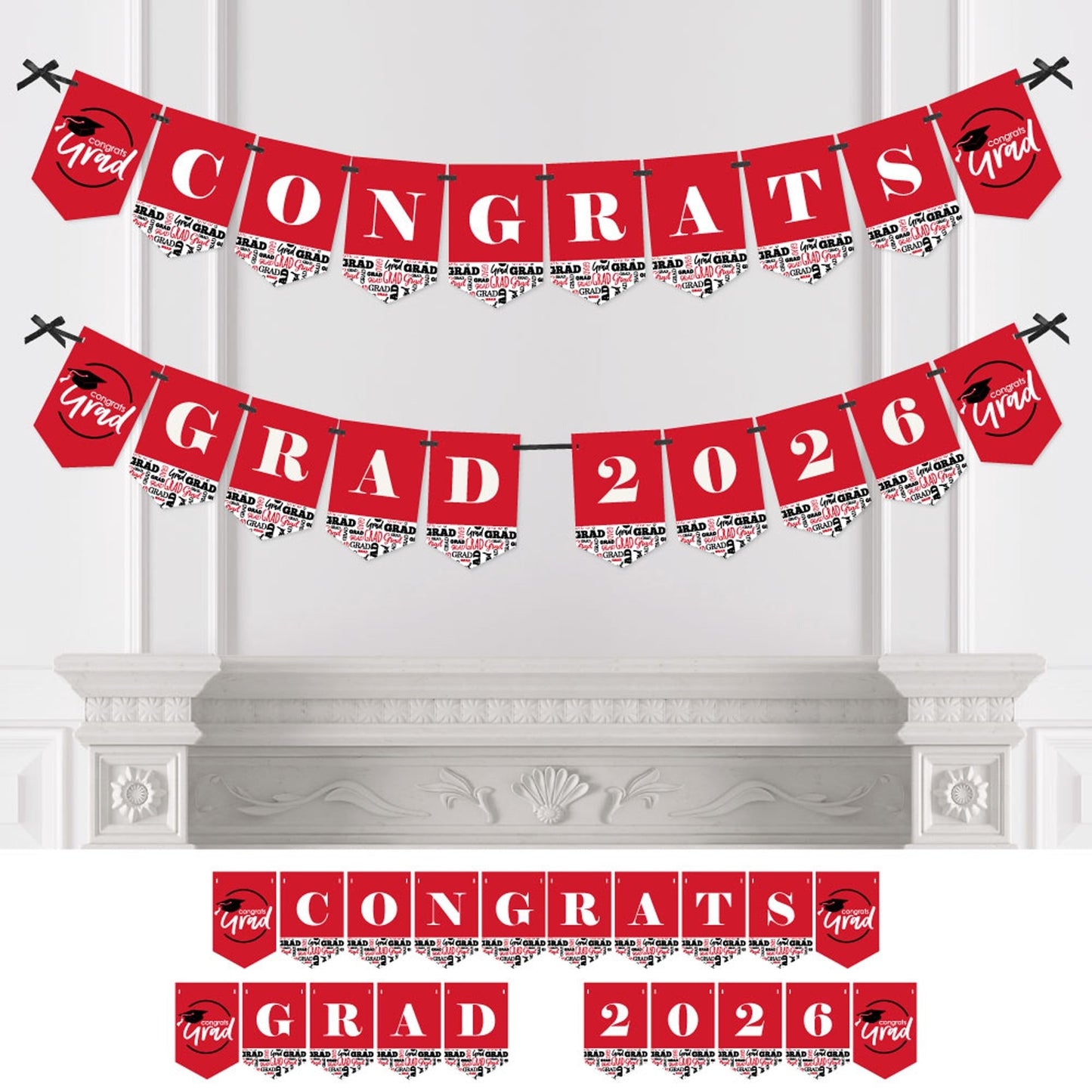 Red Grad - Best is Yet to Come - 2026 Graduation Party Bunting Banner and Decorations - Congrats Grad