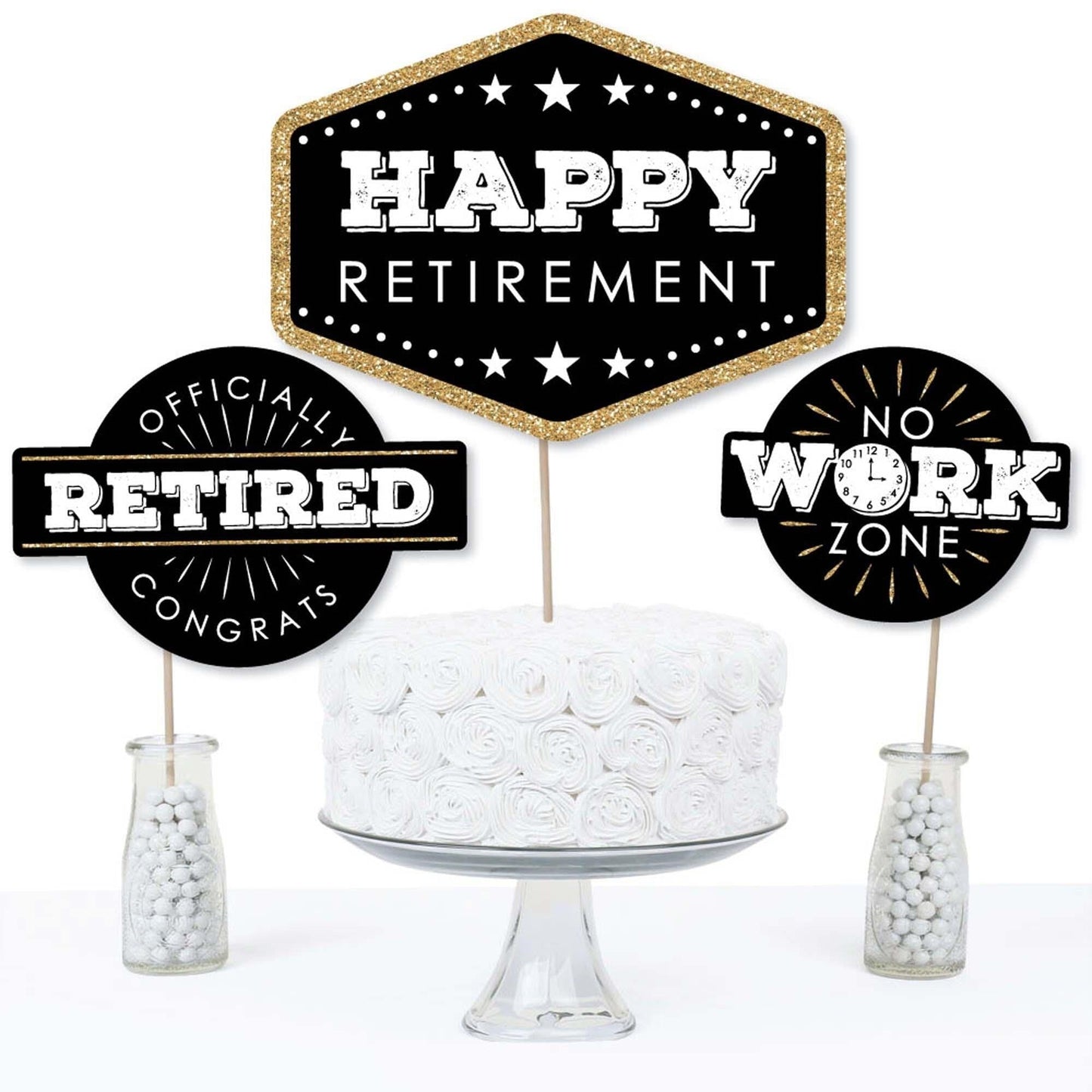 Happy Retirement - Retirement Party Centerpiece Sticks - Table Toppers - Set of 15