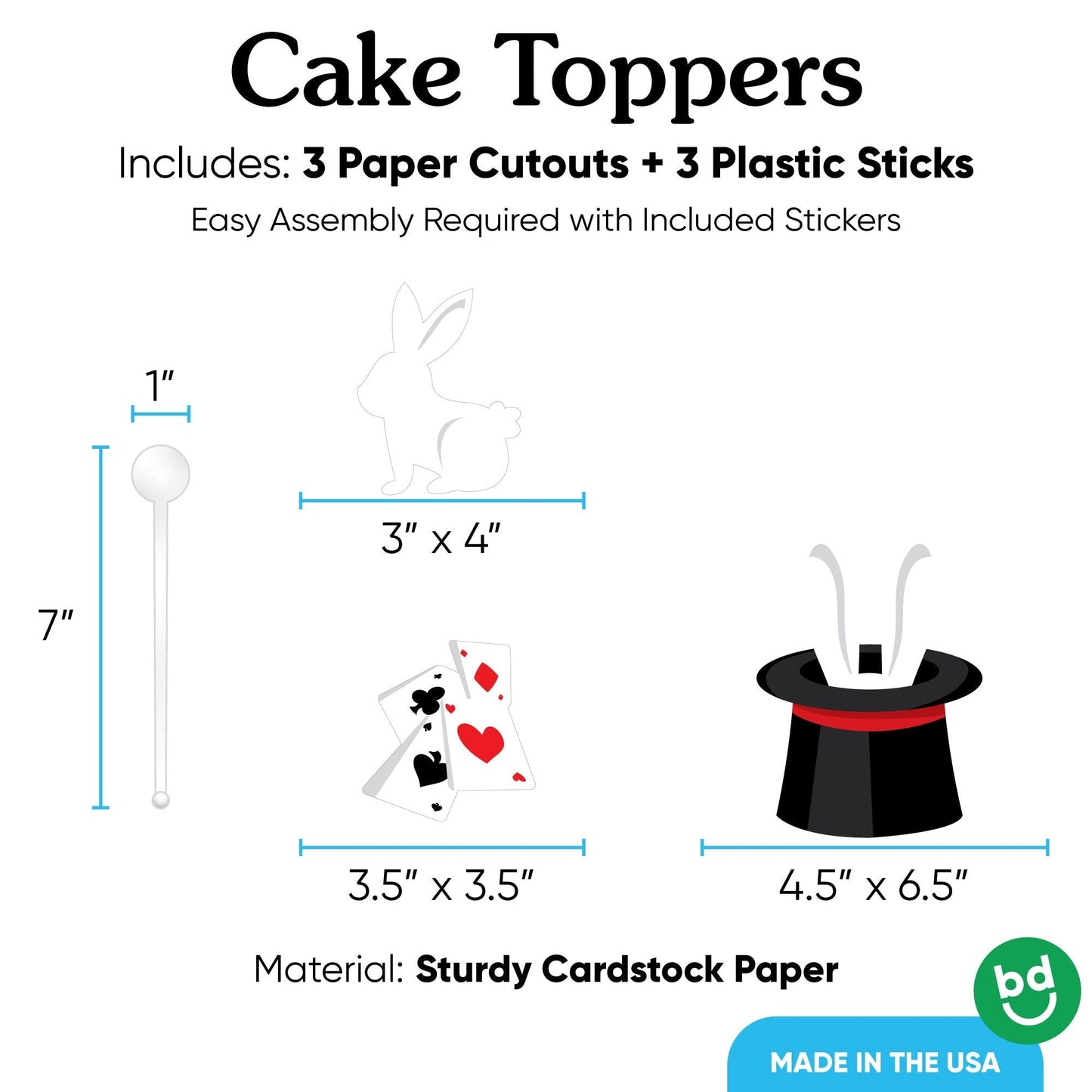 Magic Show Cake Topper - 3 Pc