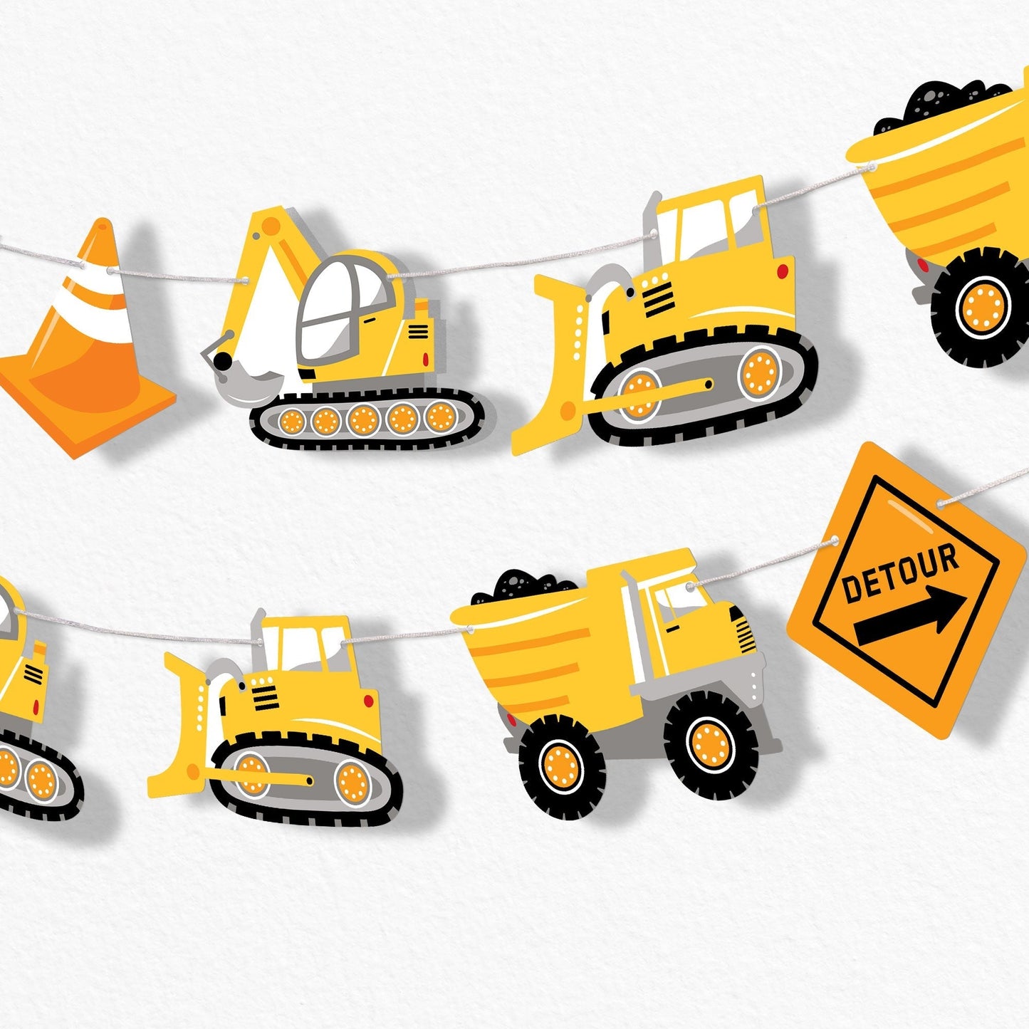 Construction Garland Banner - 15 Pc