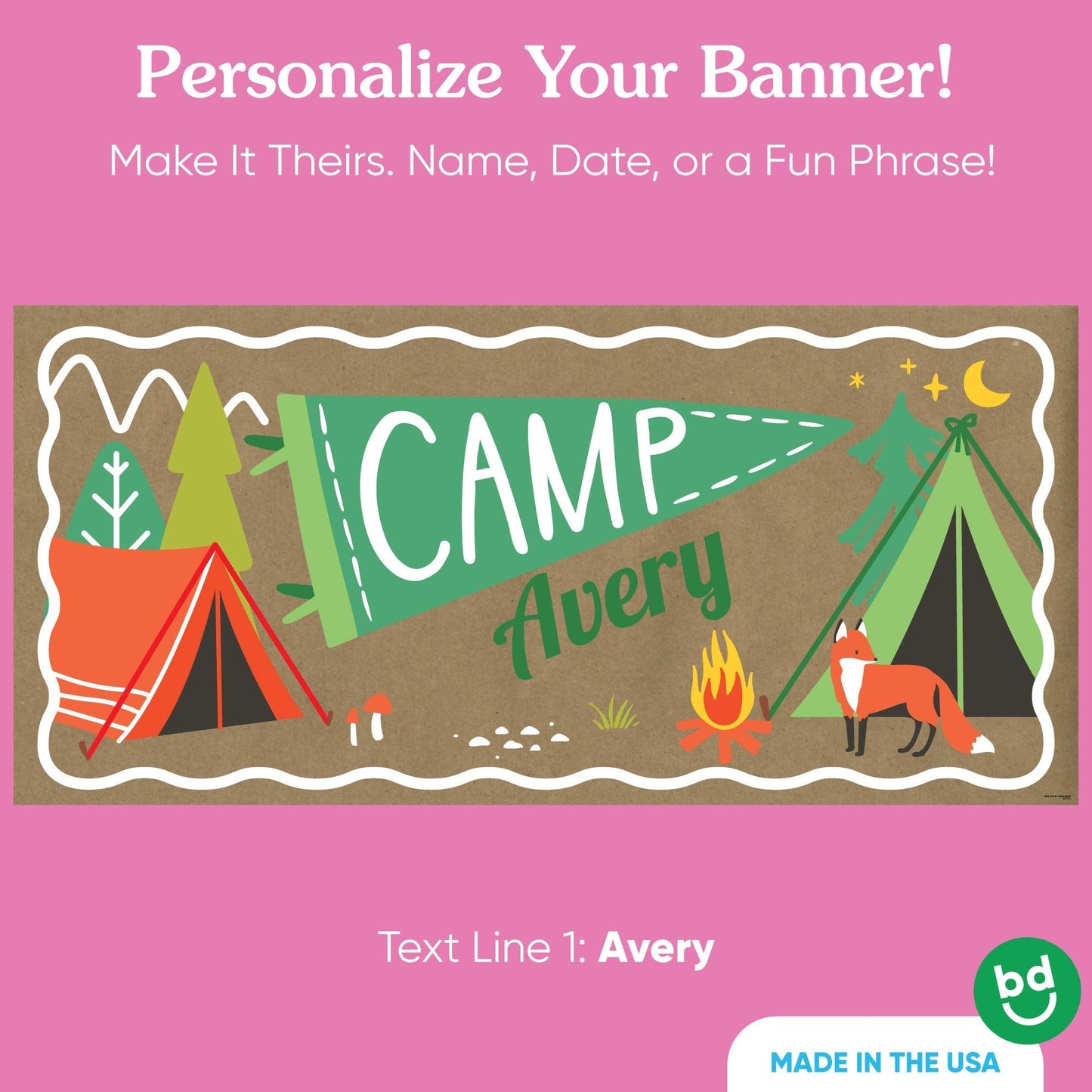 Custom Text Camping Kraft Banner