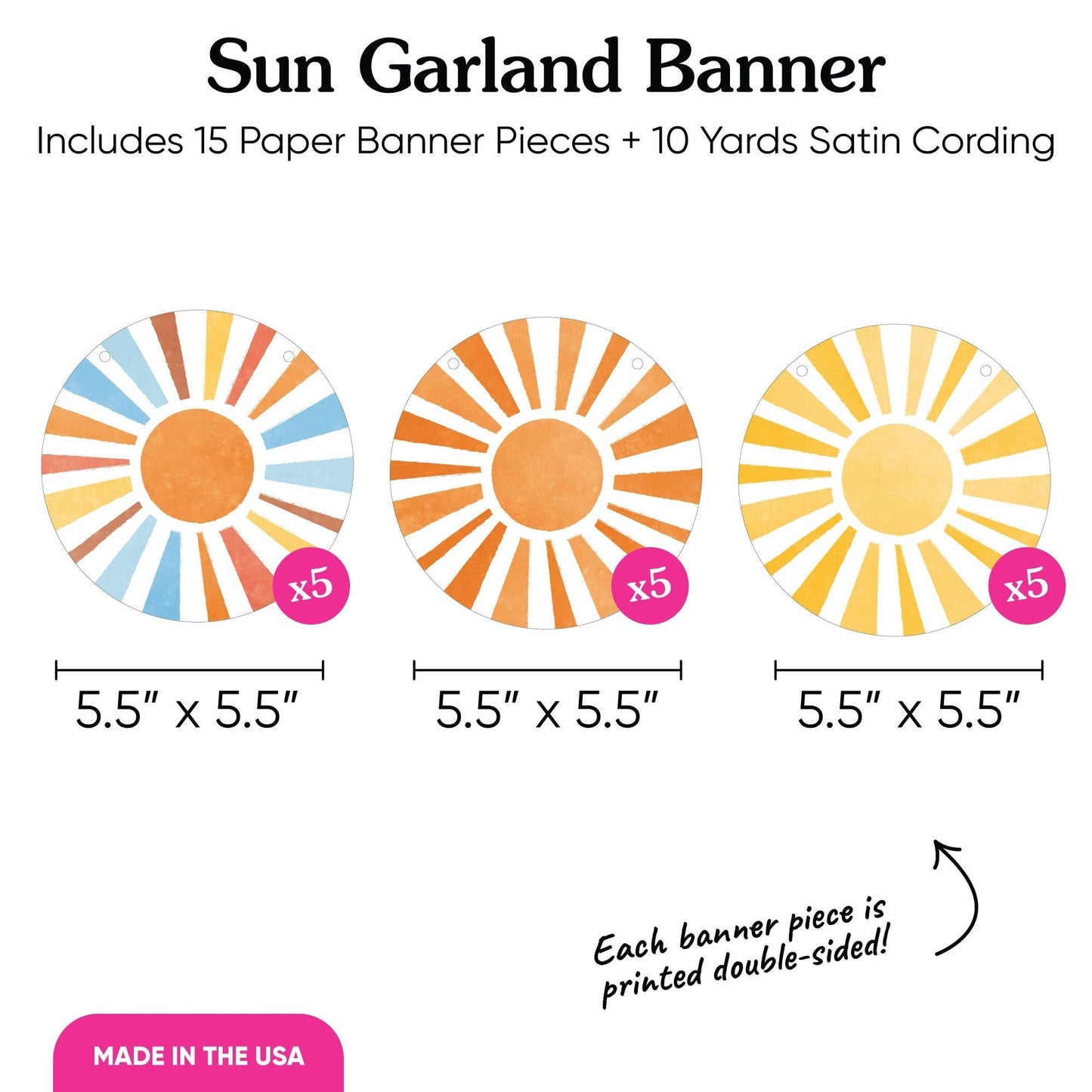 Here Comes The Son Garland Banner - 15 Pc
