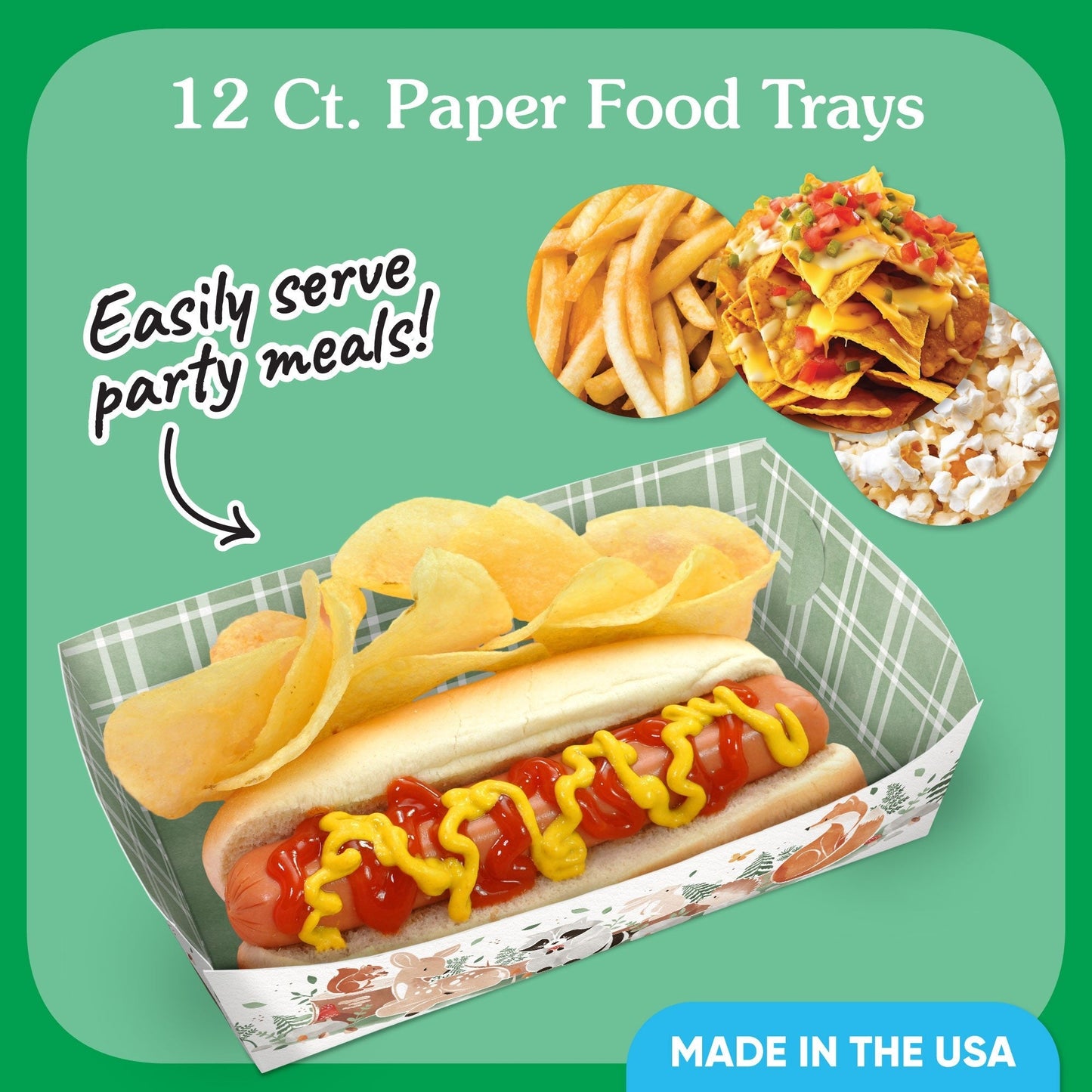 Woodland Animals Party Paper Food Trays