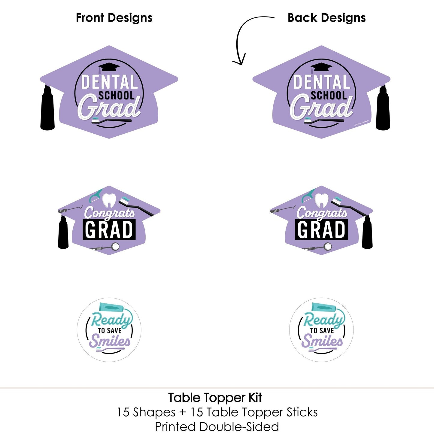 Dental School Grad - Dentistry and Hygienist Graduation Party Centerpiece Sticks - Table Toppers - Set of 15