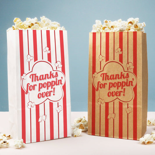 Popcorn Bags - Movie Night Thanks for Popping Over - 25 Ct