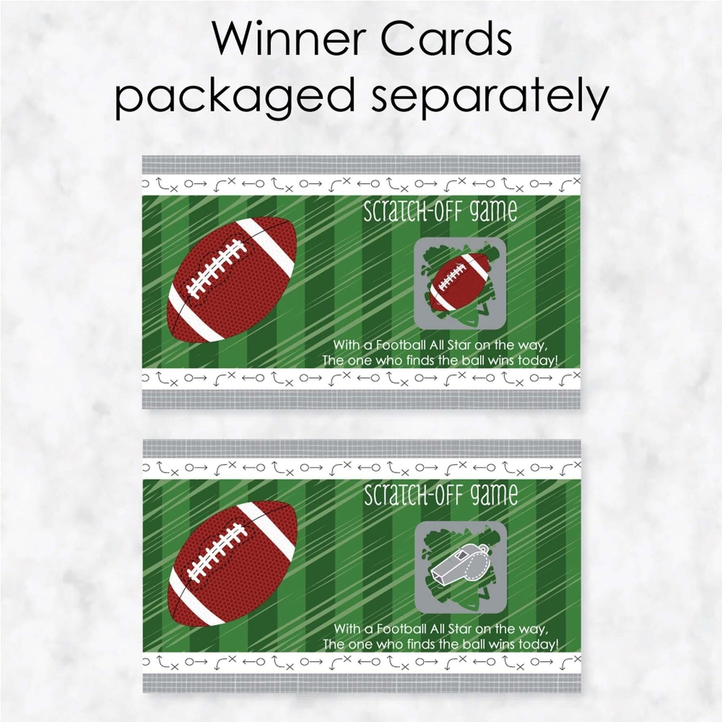 End Zone - Football - Baby Shower or Birthday Party Game Scratch Off Cards - 22 Count