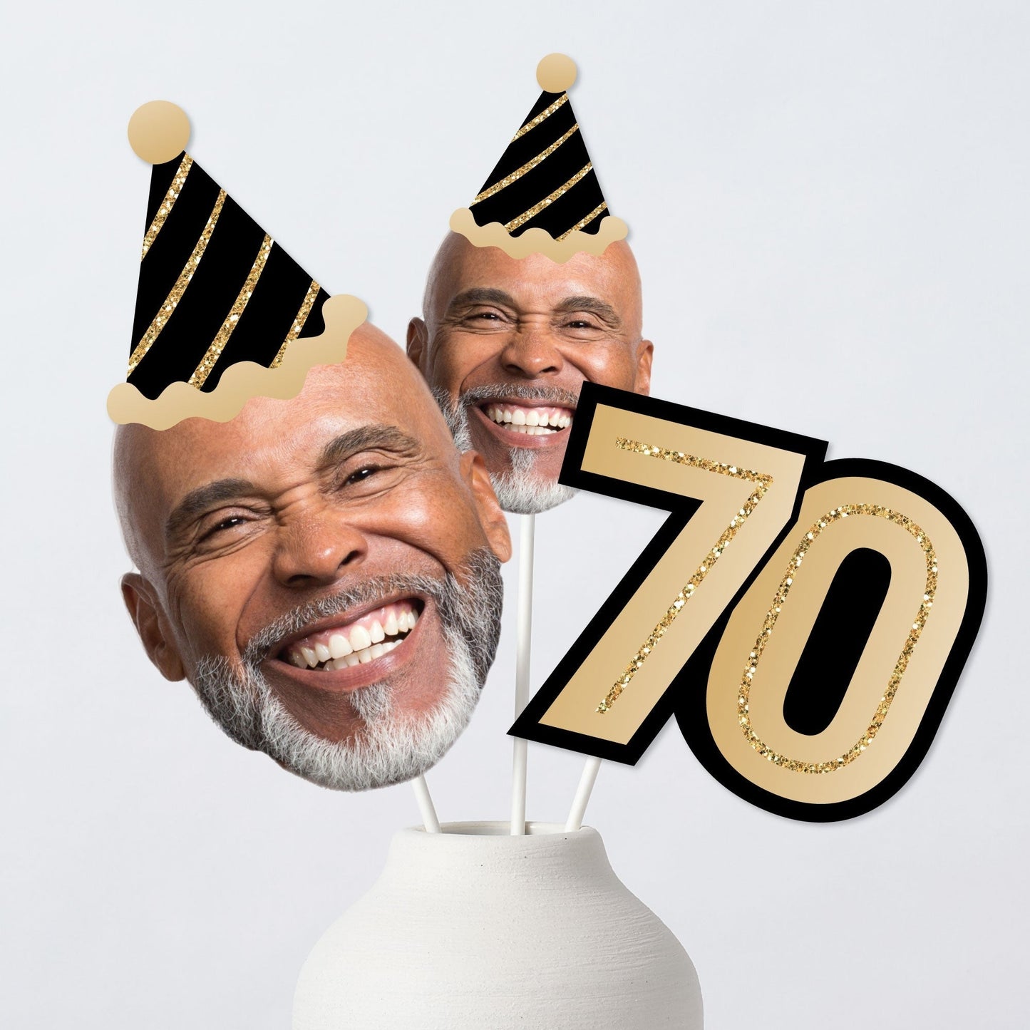 Custom Photo 70th Birthday Table Toppers - 15 Ct
