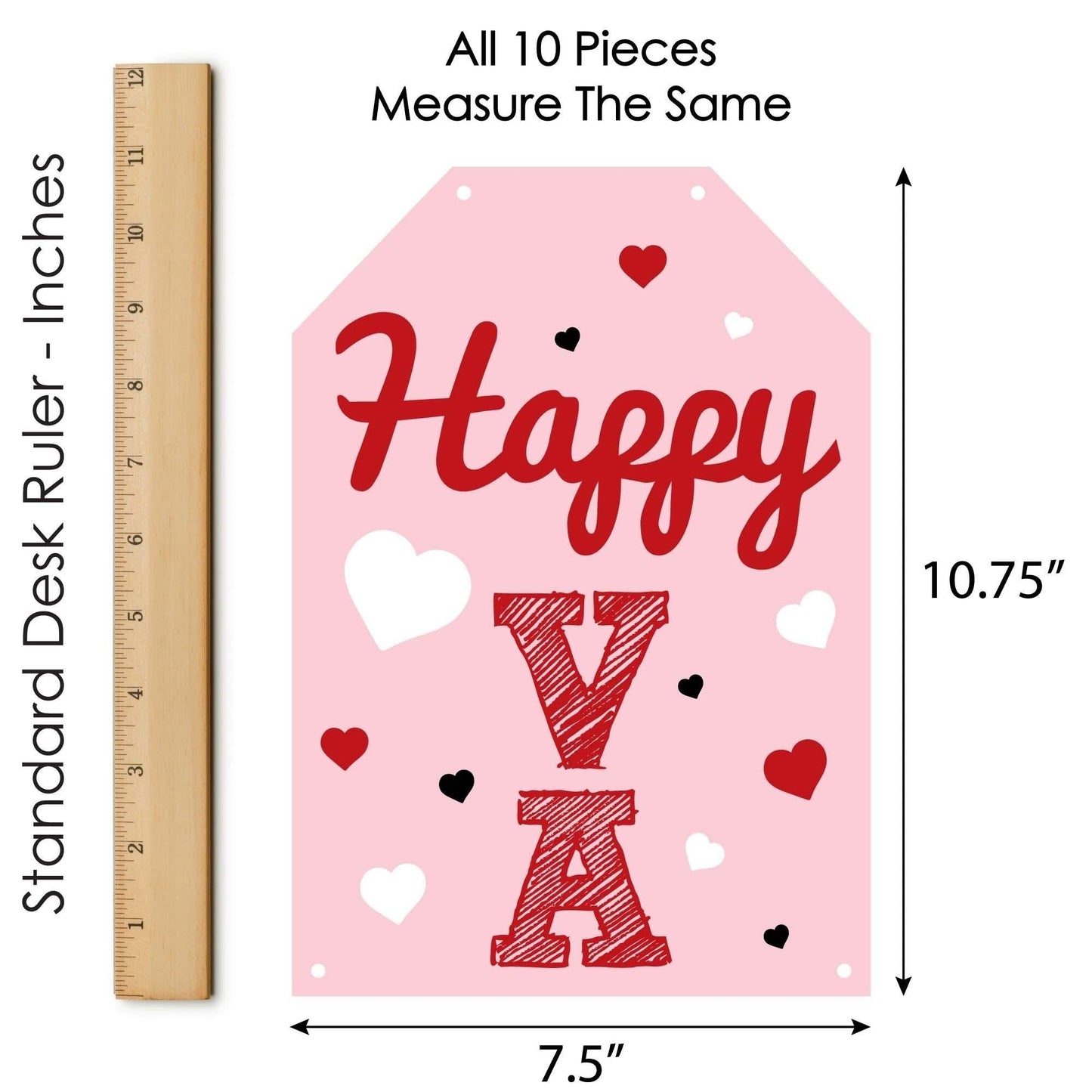 Conversation Hearts - Hanging Vertical Paper Door Banners - Valentine's Day Party Wall Decoration Kit - Indoor Door Decor