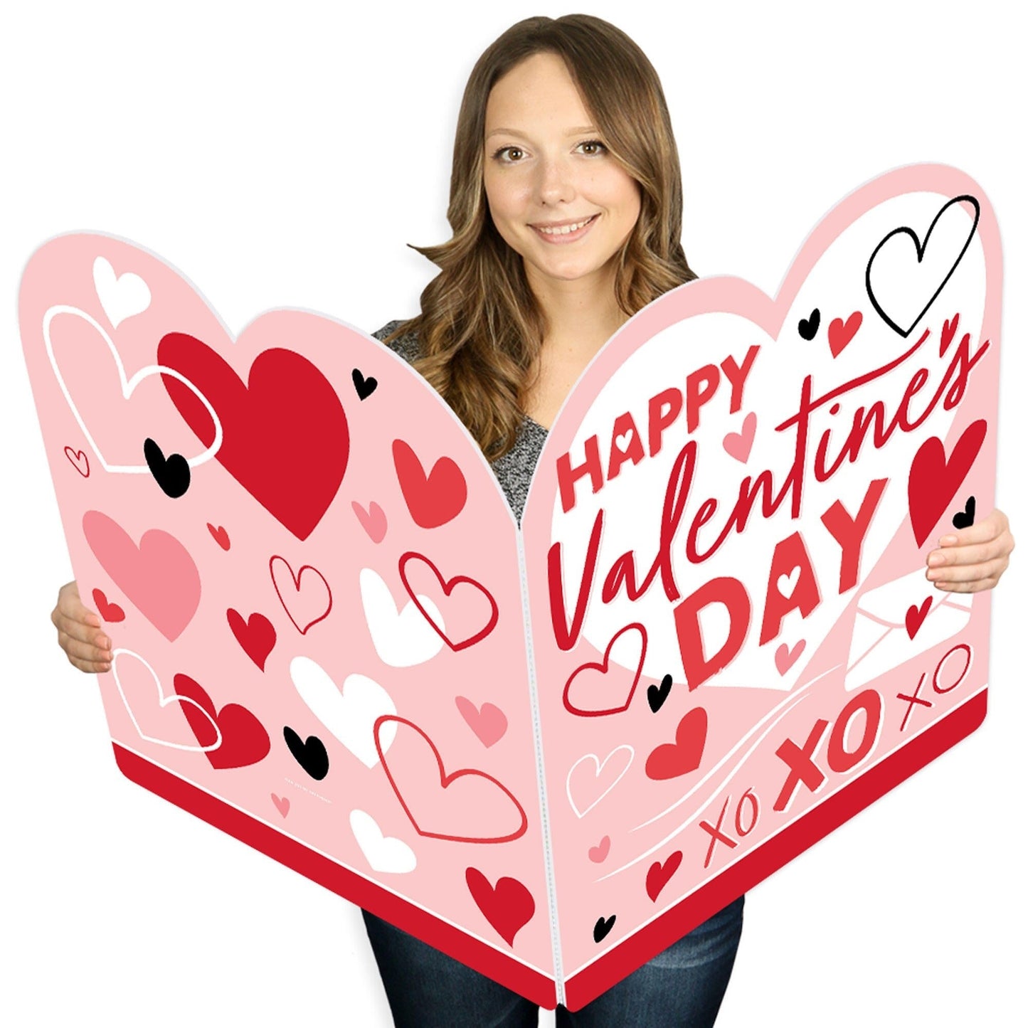 Happy Valentine's Day - Kids Valentine's Day Giant Greeting Card - Big Shaped Jumborific Card - 16.5 x 22 inches