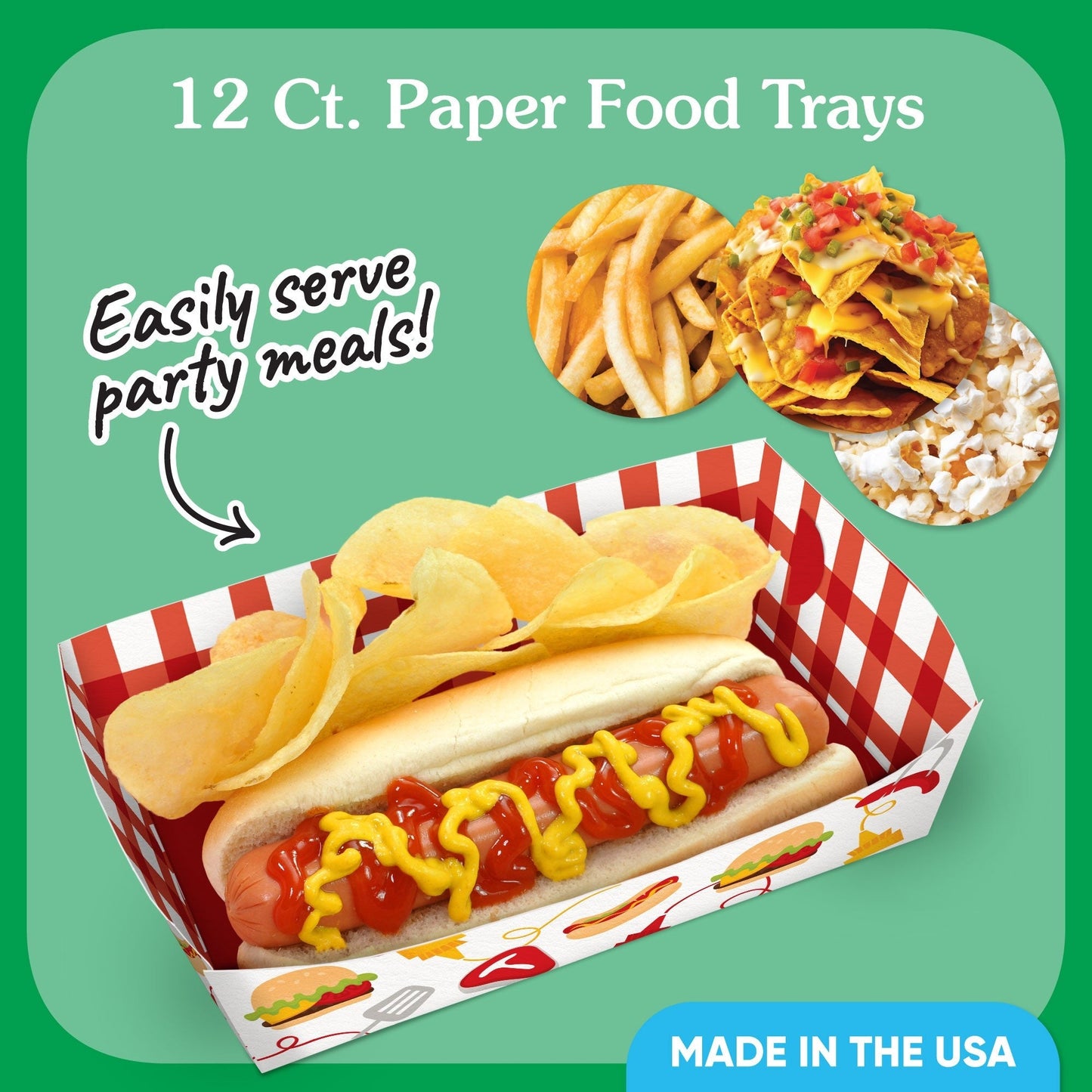 Fire Up the Grill Paper Food Trays - 12 Ct