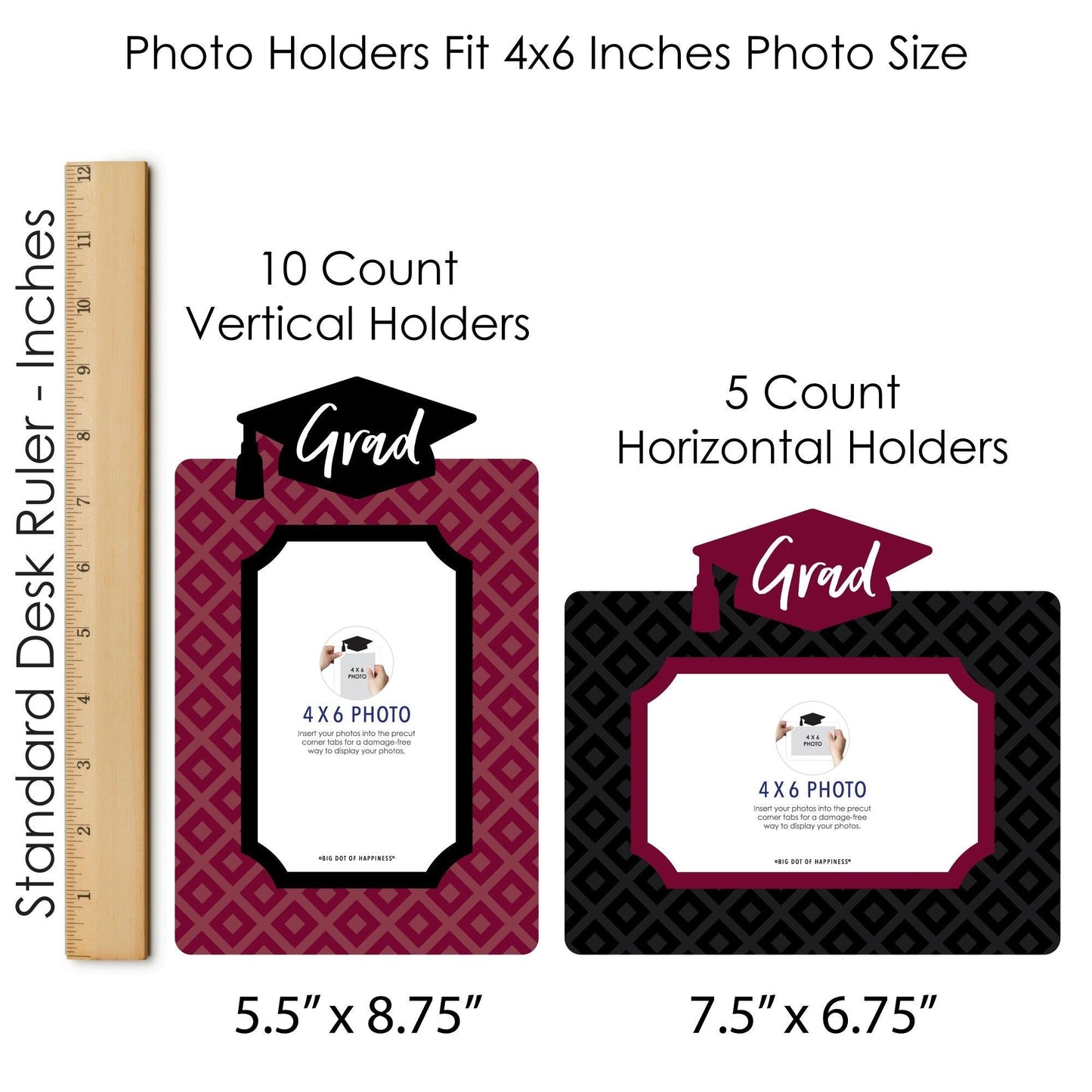 Maroon Grad - Best is Yet to Come - Graduation Party Picture Centerpiece Sticks - Photo Table Toppers - 15 Pieces