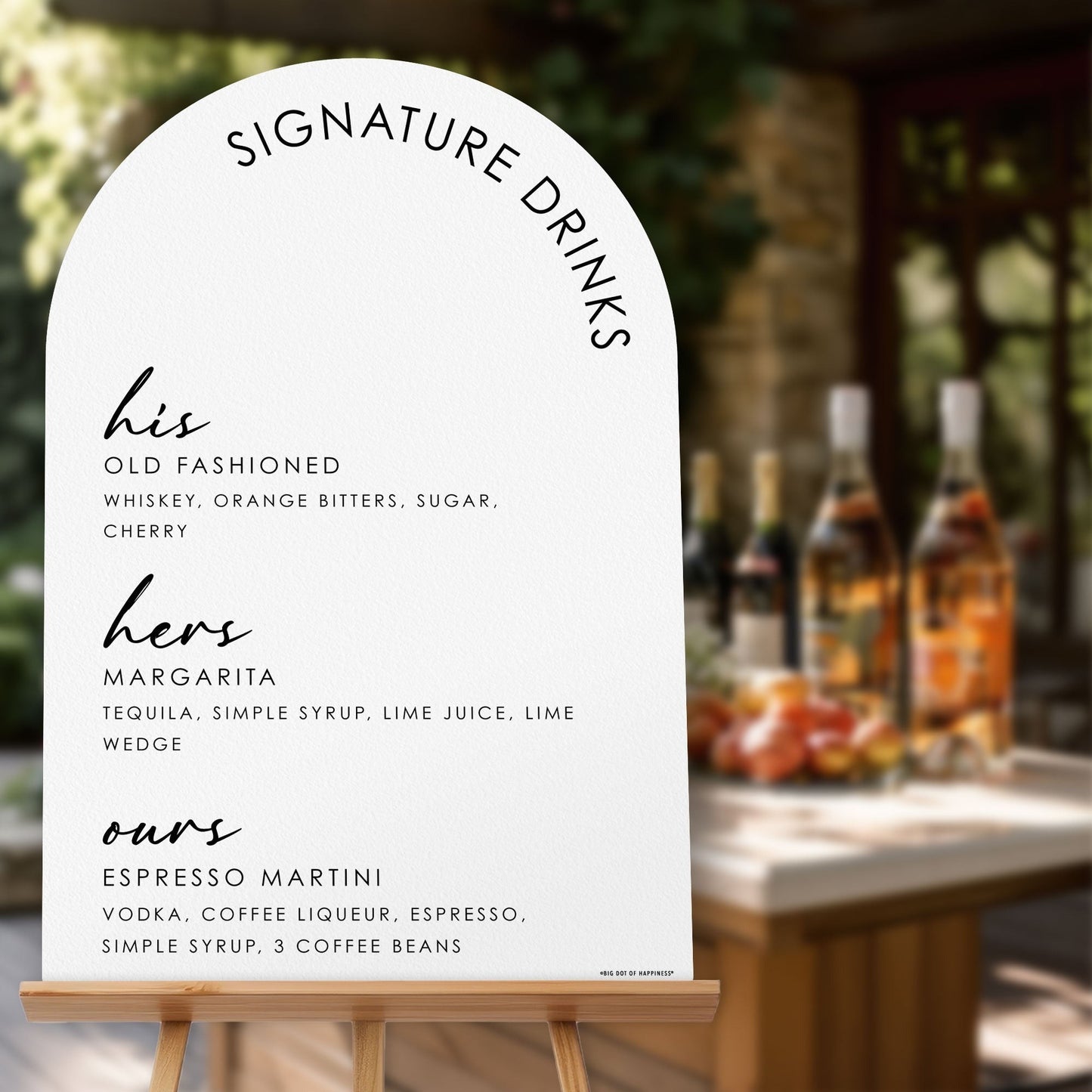 Personalized Signature Drink Menu Wedding Sign (Select Your Size)