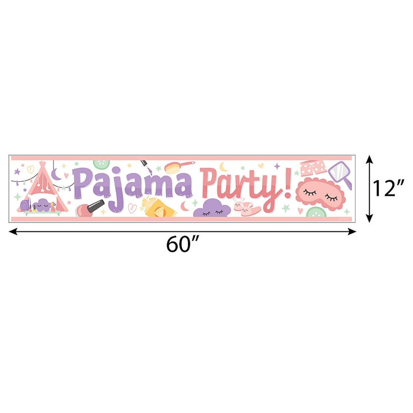 Pajama Slumber Party - Girls Sleepover Birthday Party Decorations Party Banner