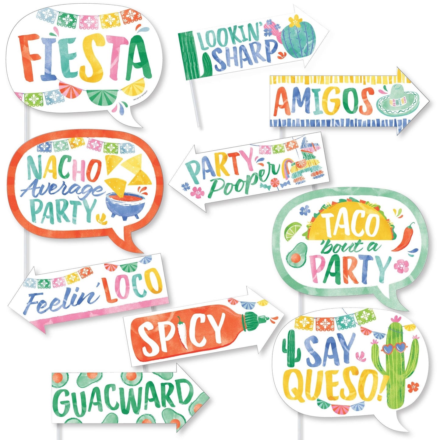 Fiesta Funny Photo Props - 10 Ct