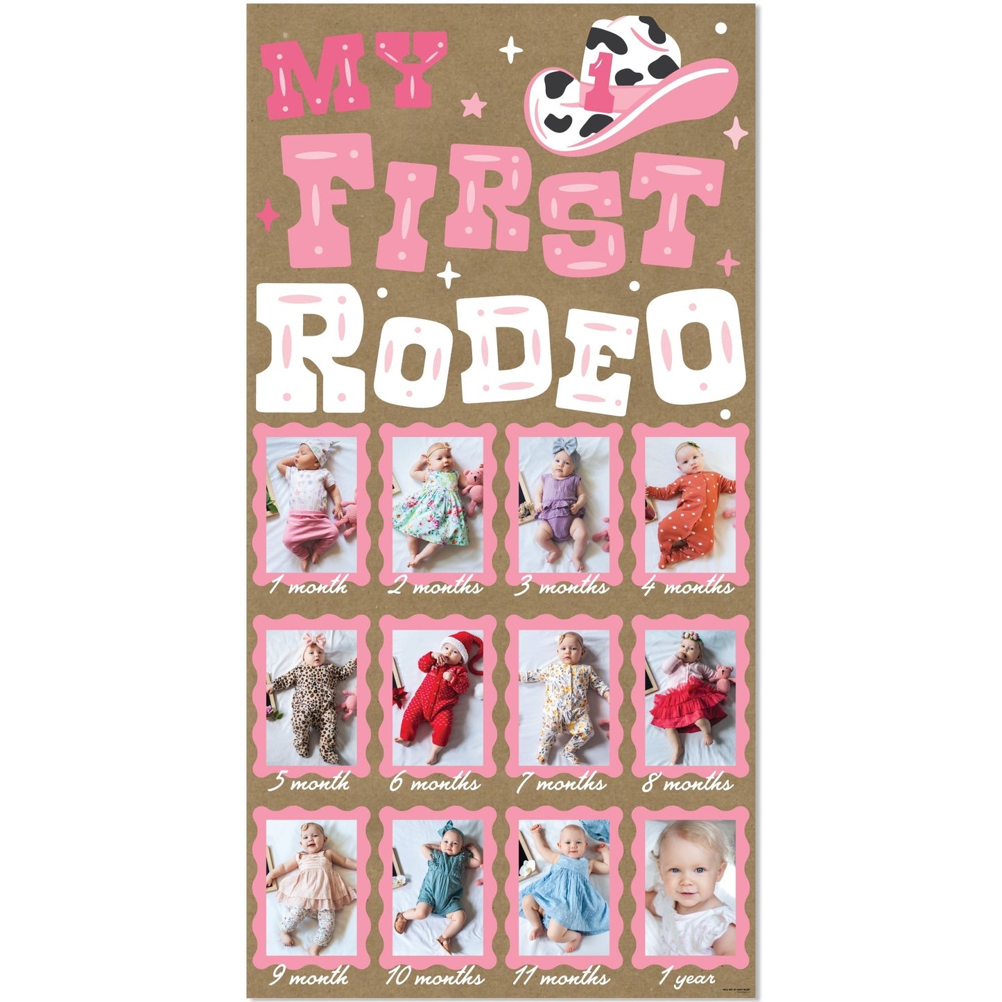 Pink First Rodeo Kraft Photo Banner