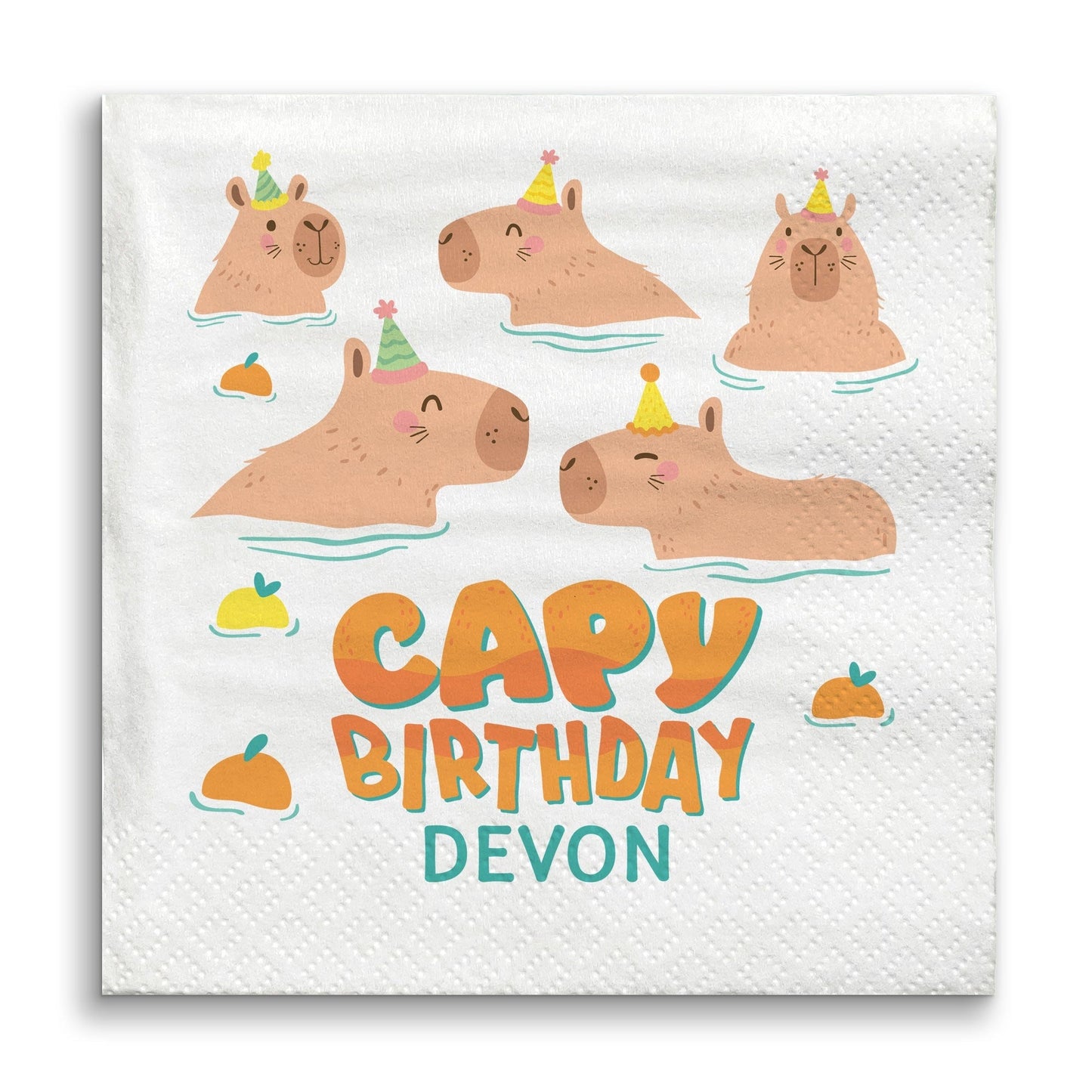 Custom Text Napkins - Capybara