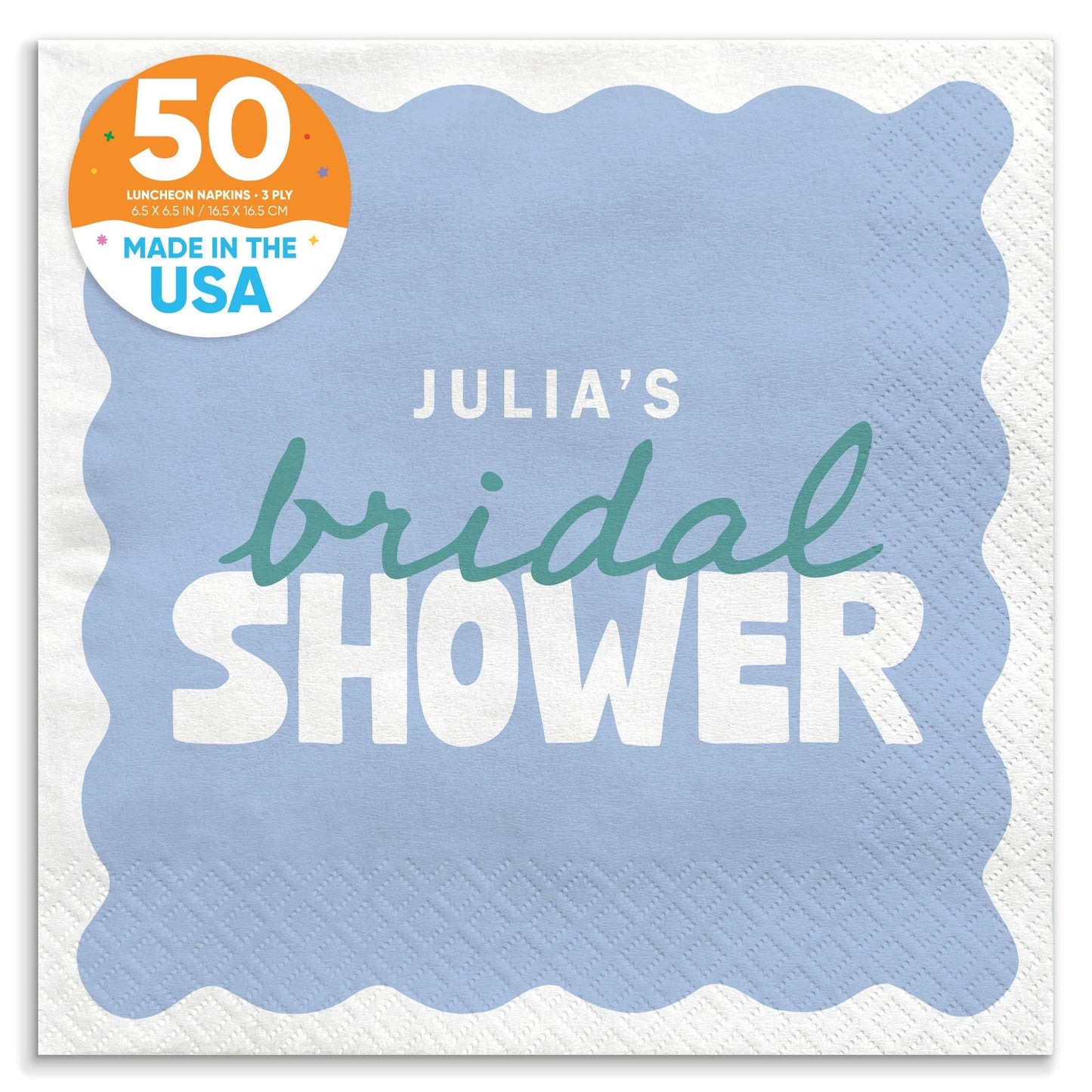 Custom Text Napkins - Wavy Bridal