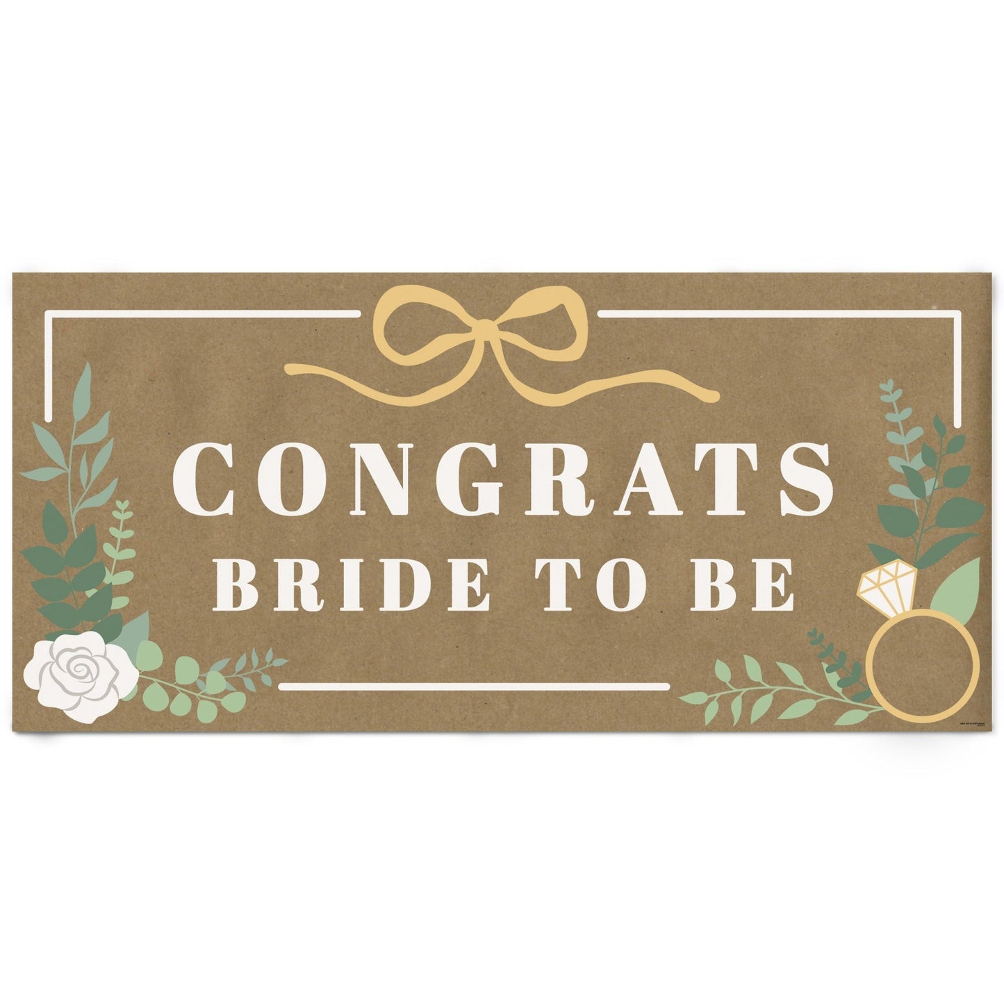 Boho Botanical Bride Kraft Banner