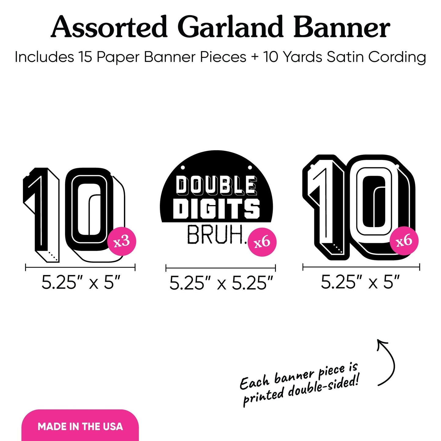 10th Birthday Bruh Garland Banner - 15 Pc