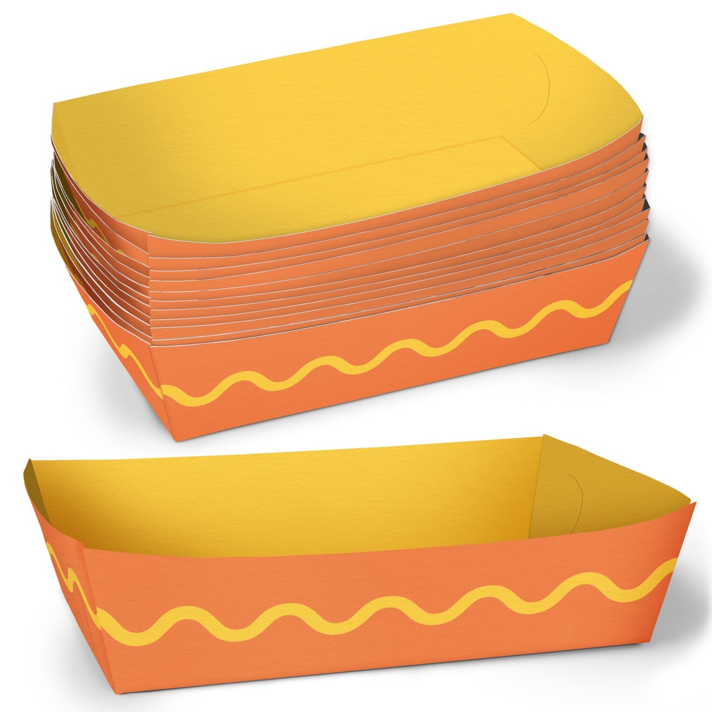 Wavy Party Paper Food Trays - 12 Ct