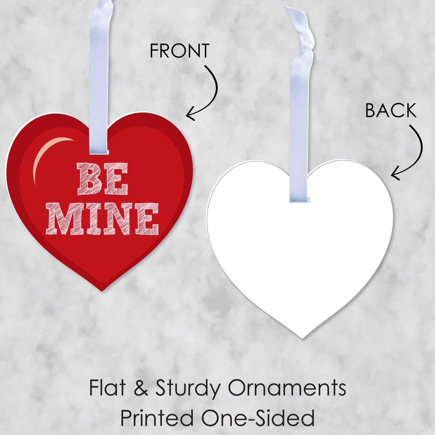Conversation Hearts - Valentine's Day Decorations - Tree Ornaments - Set of 12