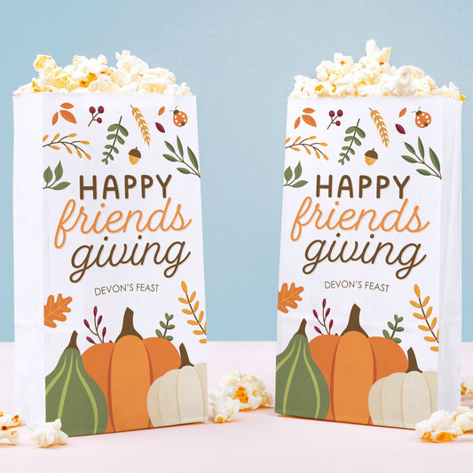Custom Text Popcorn Bags - Fall Friends Thanksgiving
